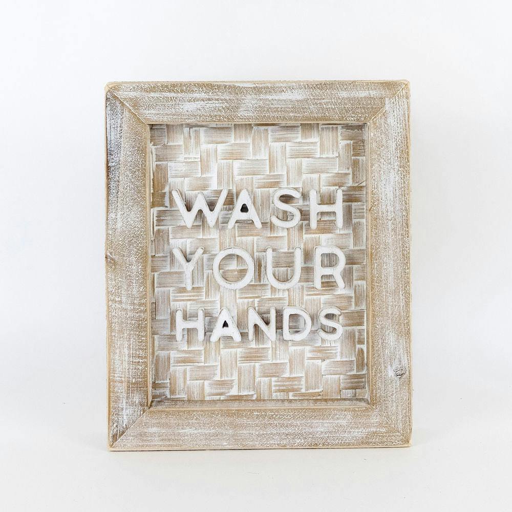 Wash Your Hands - Bamboo Wood Home Decor Sign