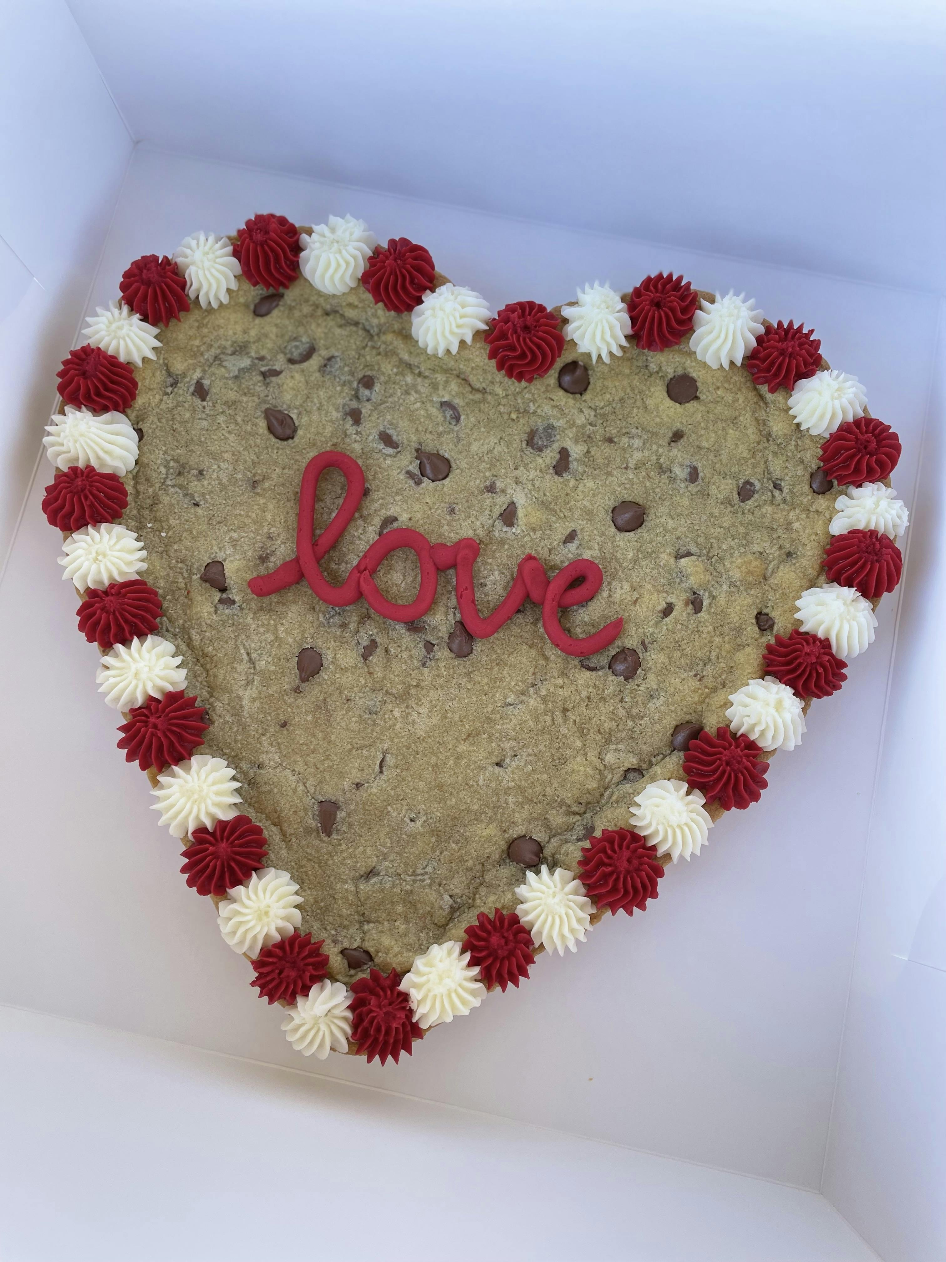 Valentine’s Heart giant chocolate chip cookie 