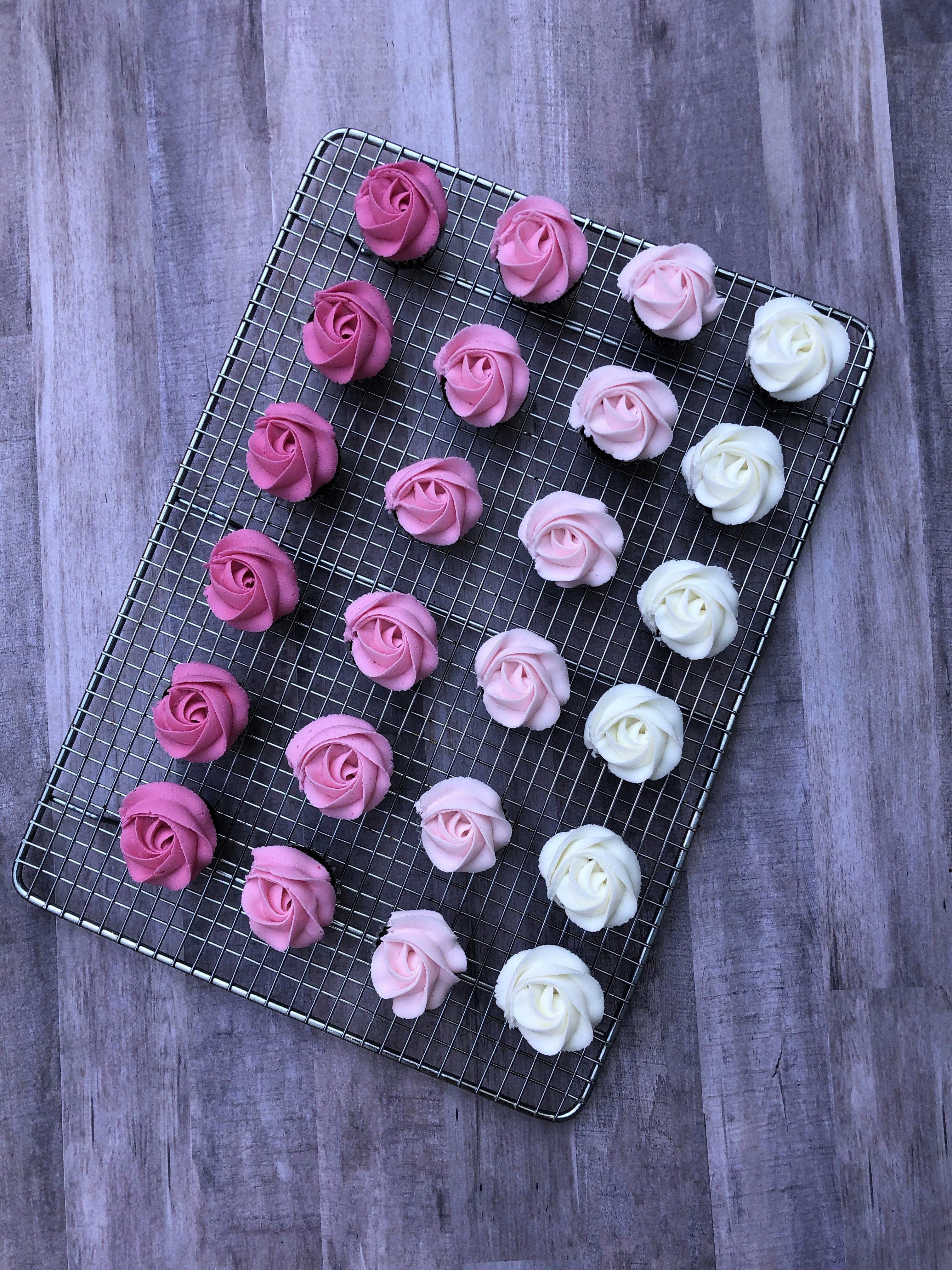 Mini Cupcakes: Ombre Rosettes