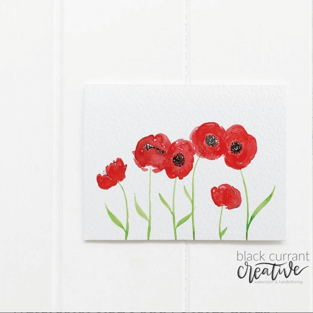 Watercolor Red Poppy Cards
