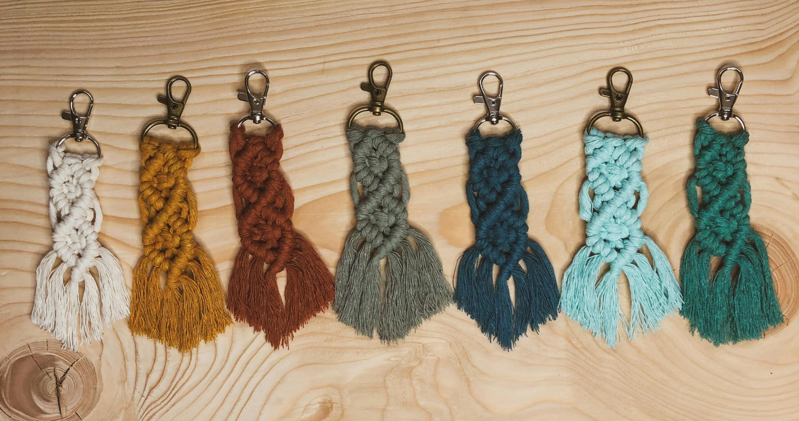 Handmade Macrame Keychain in Assorted Colors
