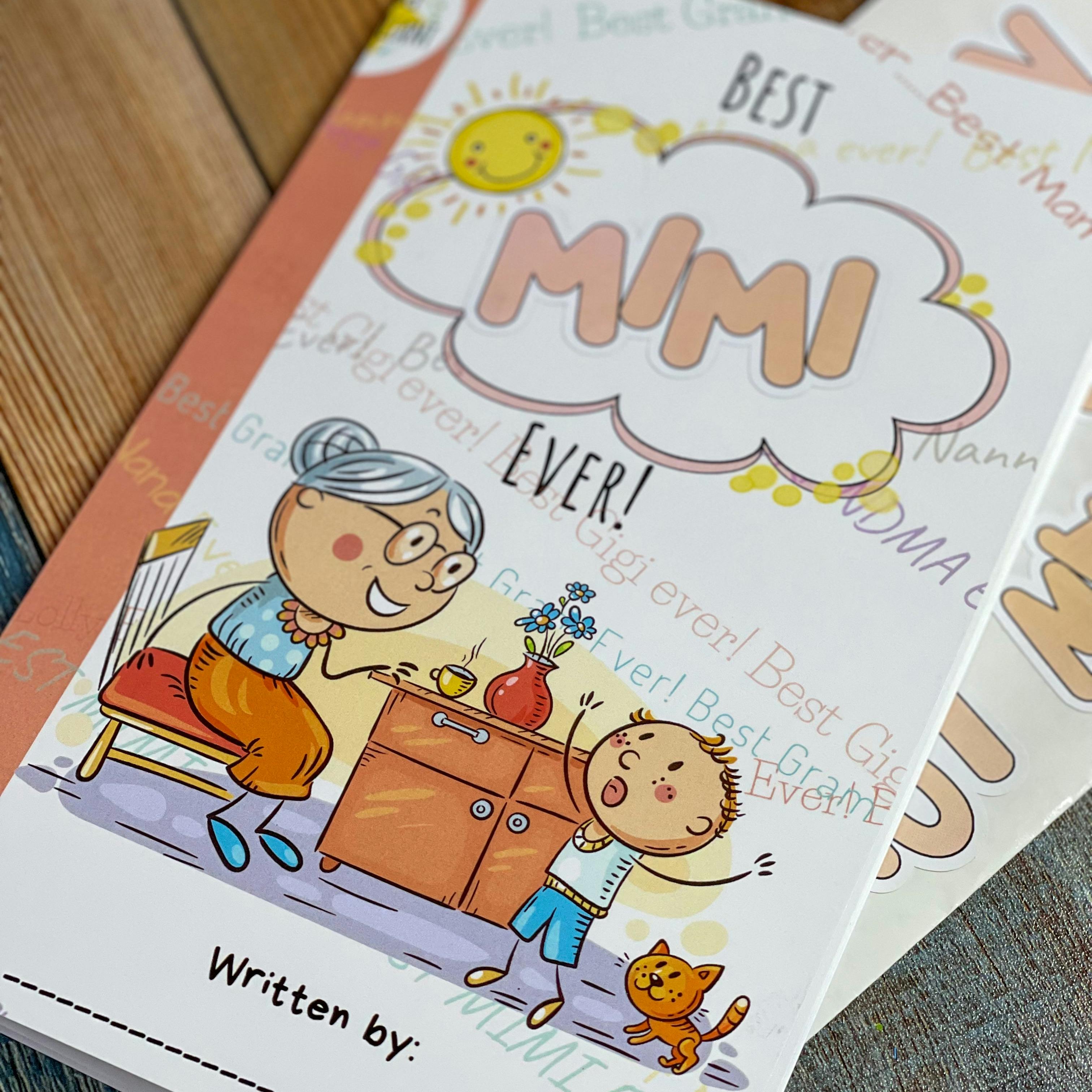 Best Grandma Ever Book with Personal Name Stickers
