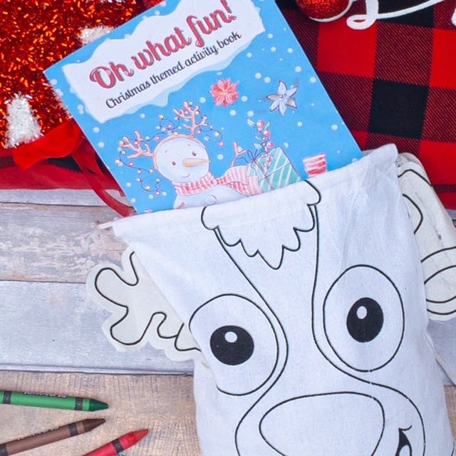 Christmas Activity book and Color your own Bag