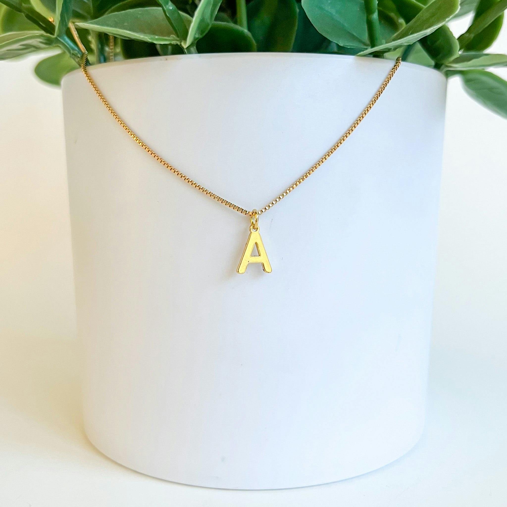 Personalized Initial Letter Necklace - Gold Filled