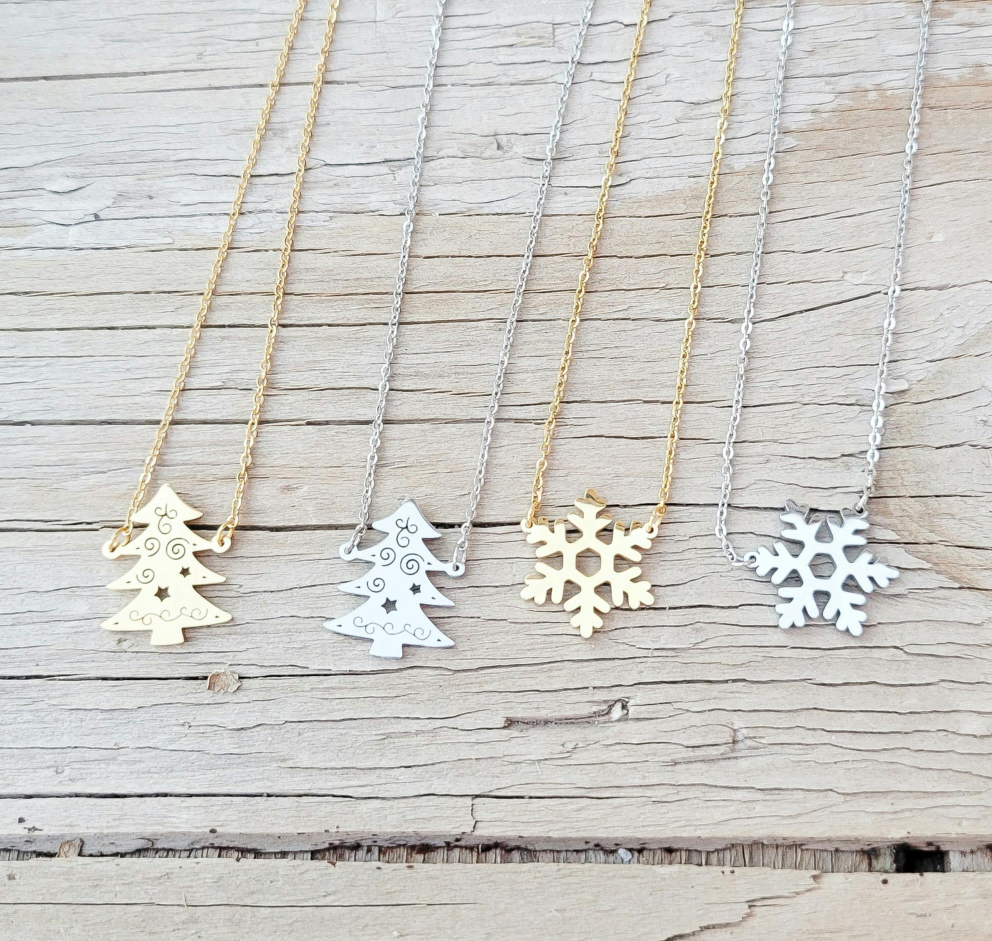 Stainless Steel Snowflake/Christmas Tree Necklace