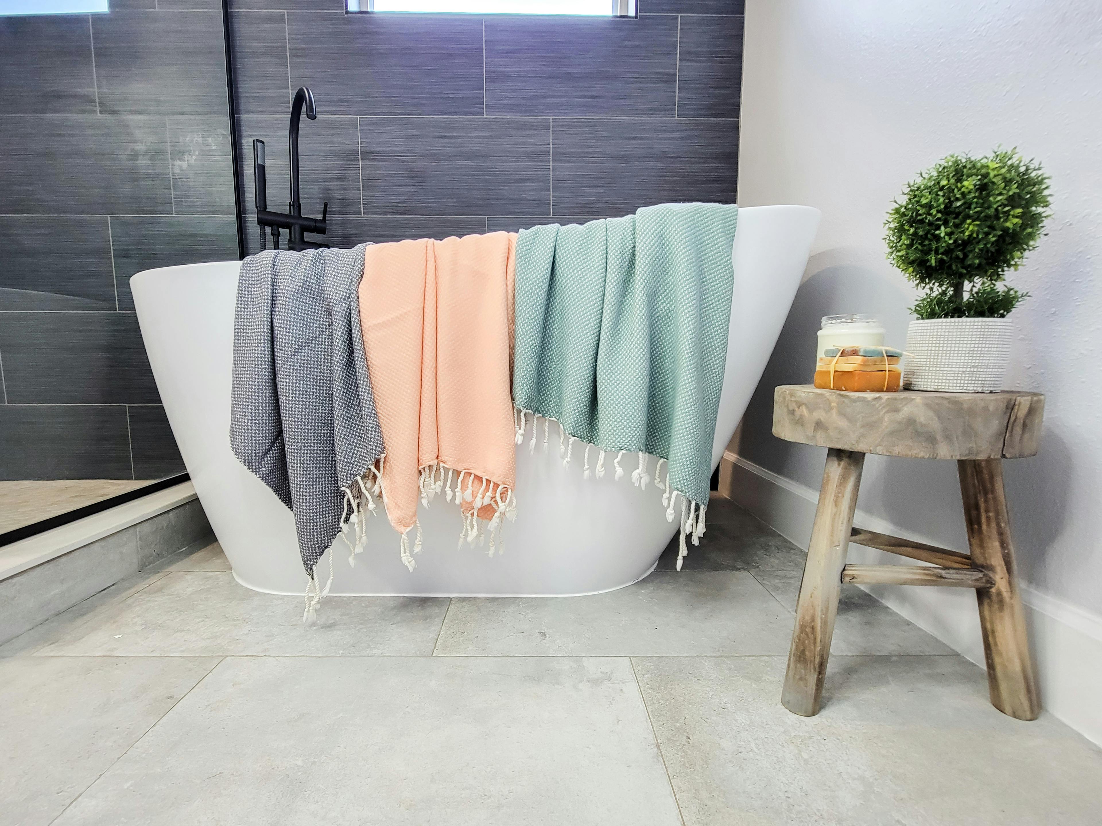 Honeycomb Weave Turkish Bath & Beach Towels