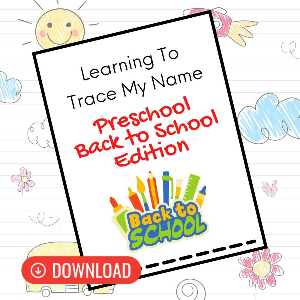 Personalized Back to School Tracing Worksheets