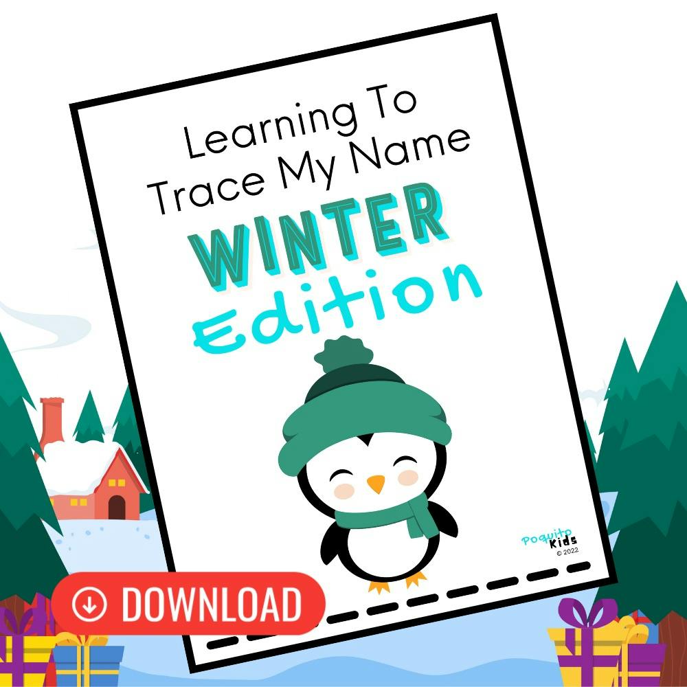 Personalized Preschool Winter Tracing Worksheets