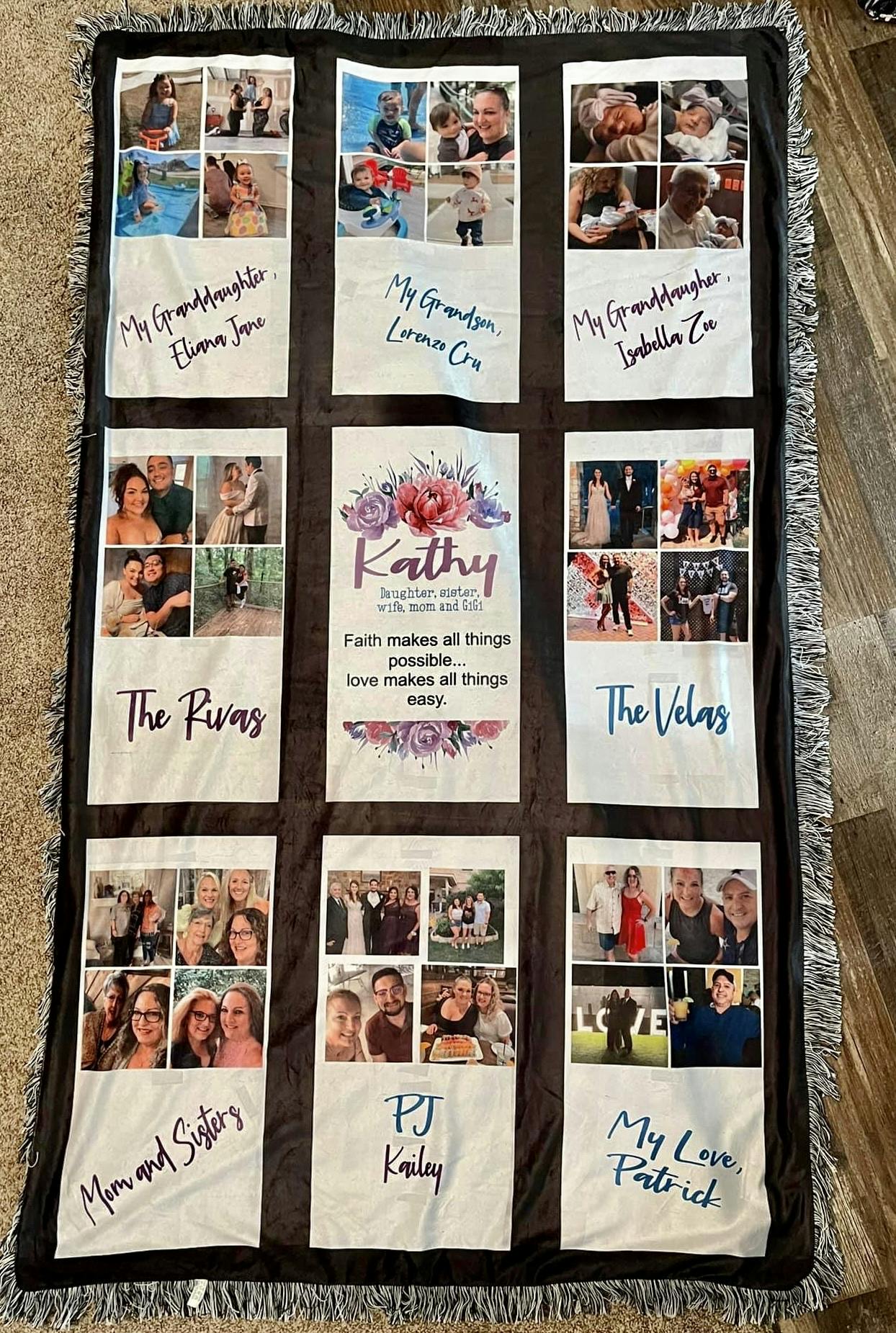 Photo blanket , grandparent gift, memorial gift
