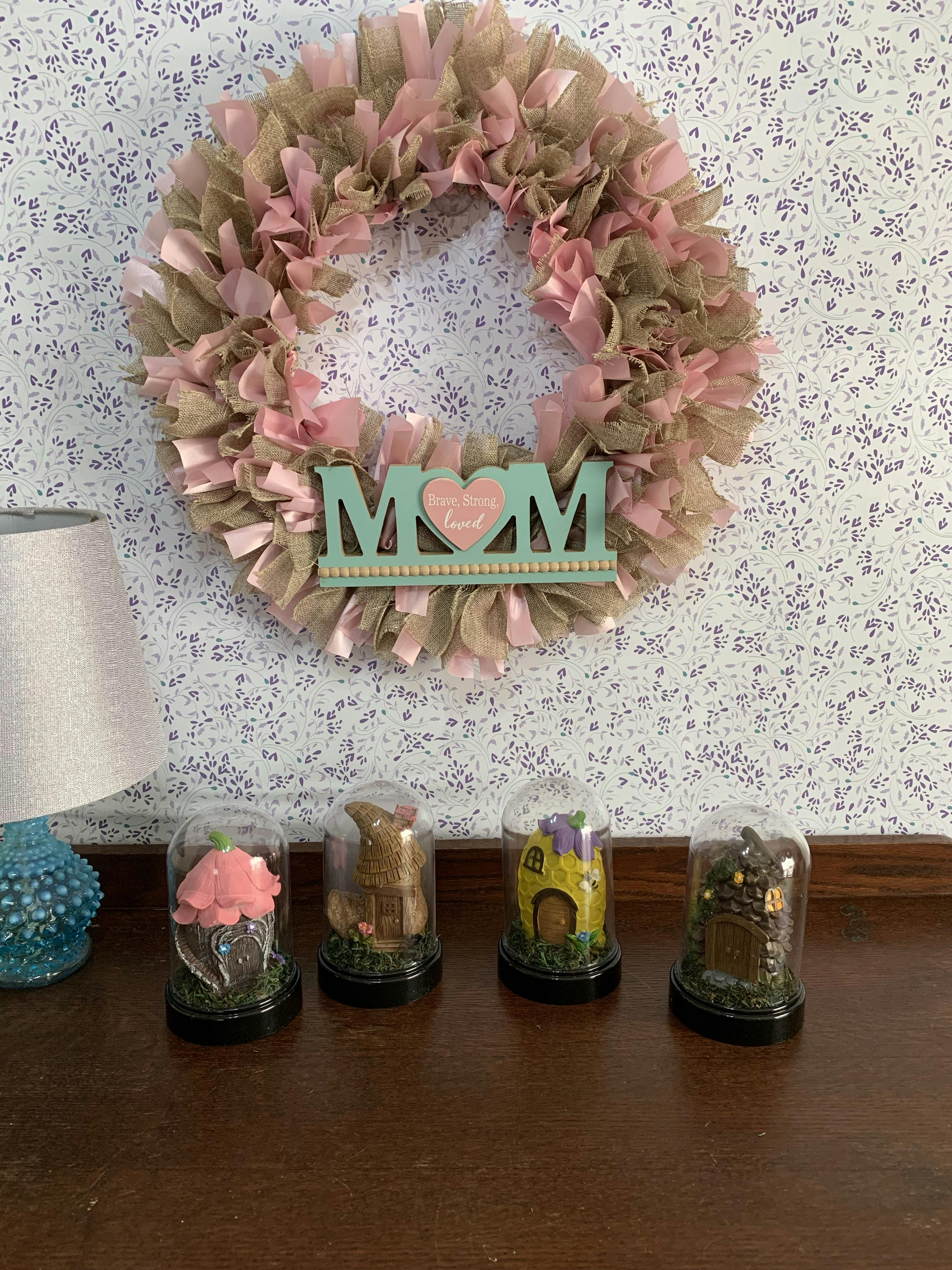 Pink and Burlap Mother’s Day Wreath Door Hanger