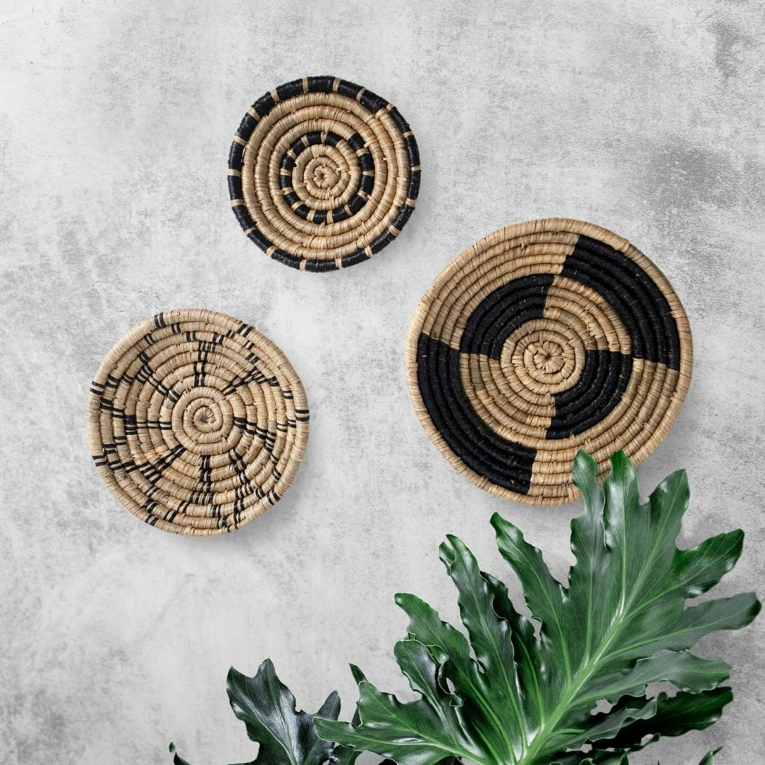 Handwoven Seagrass Wall Basket Set