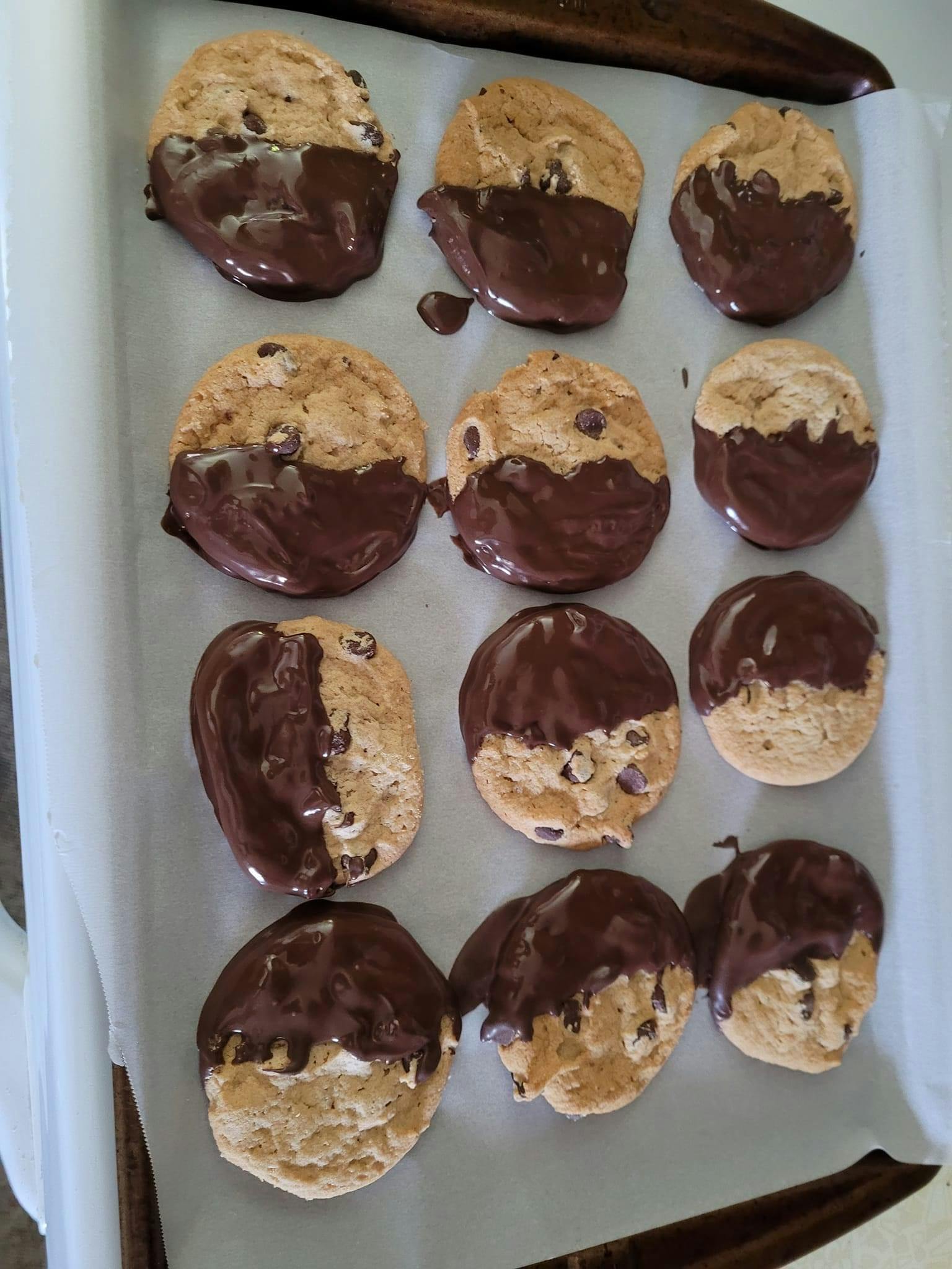 Chocolate Covered Chocolate Chip Cookies 