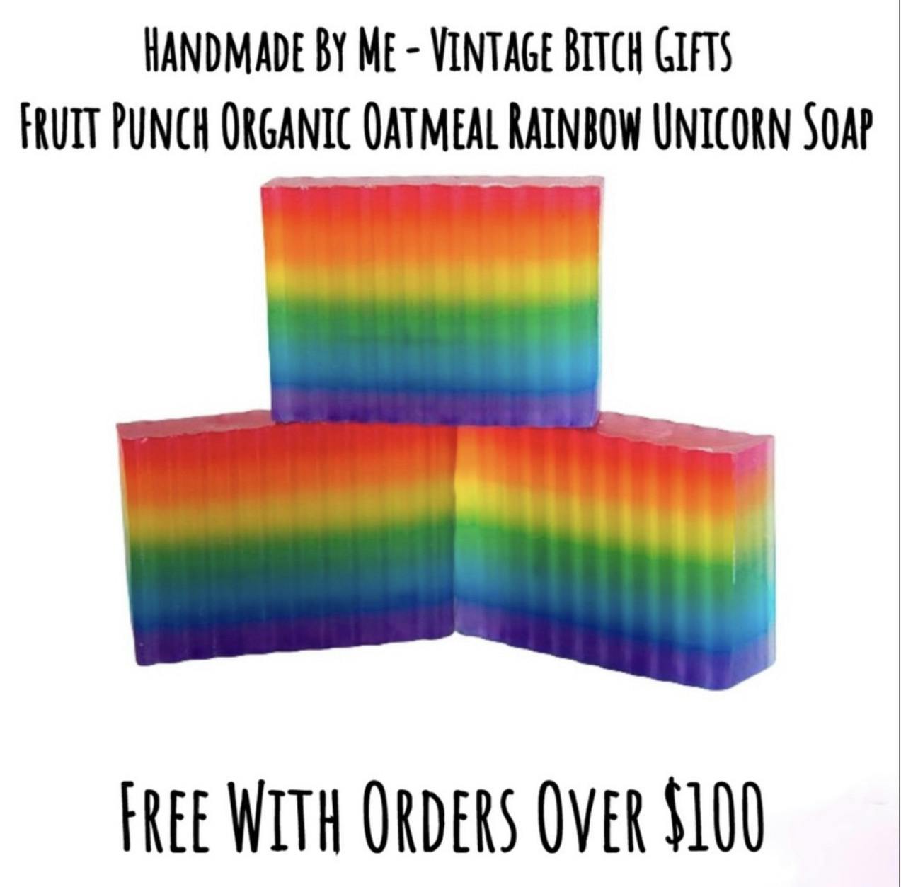 Fruit Punch Rainbow Unicorn Organic Oatmeal Soap