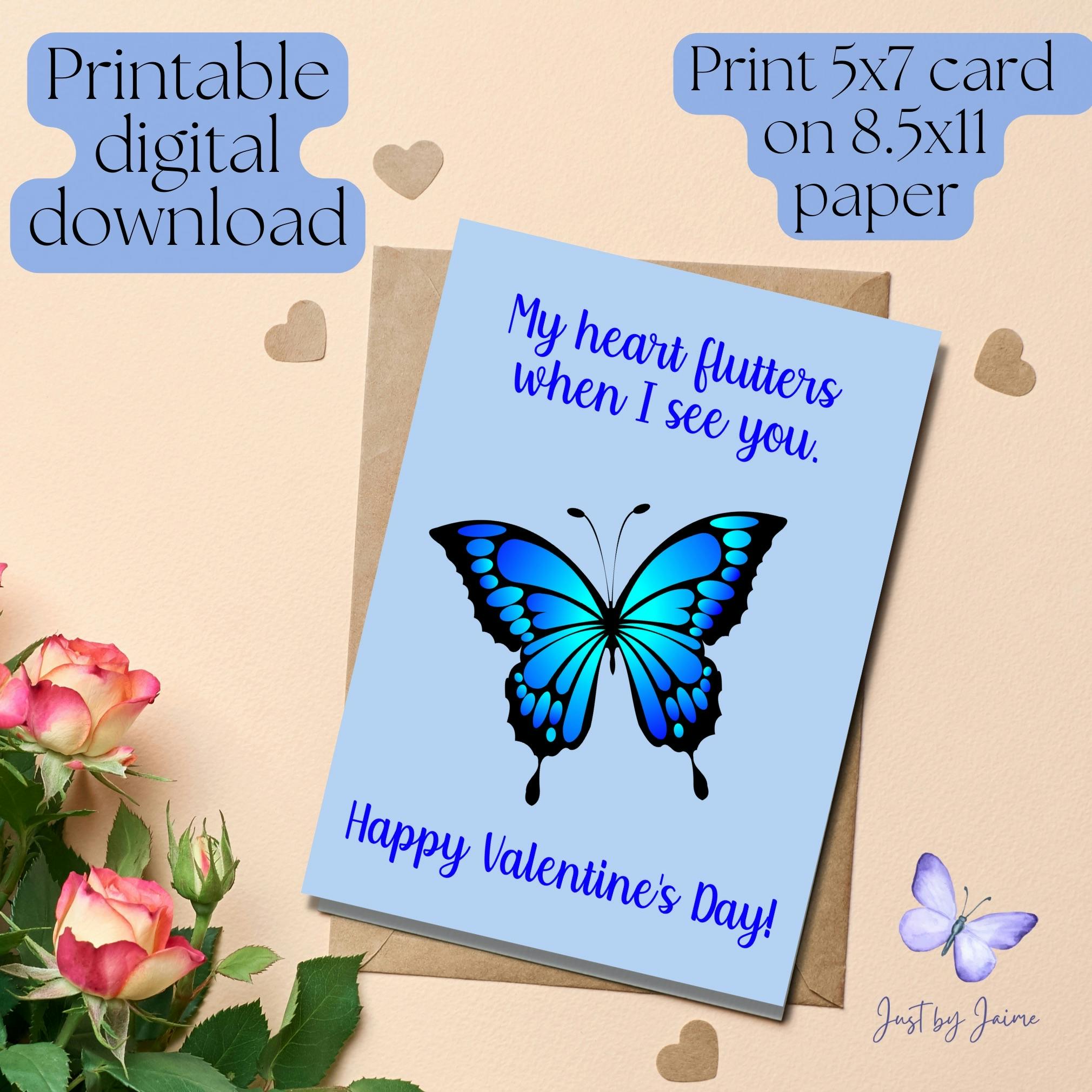 Printable 5x7 Valentine’s Day card-use 8.5x11 