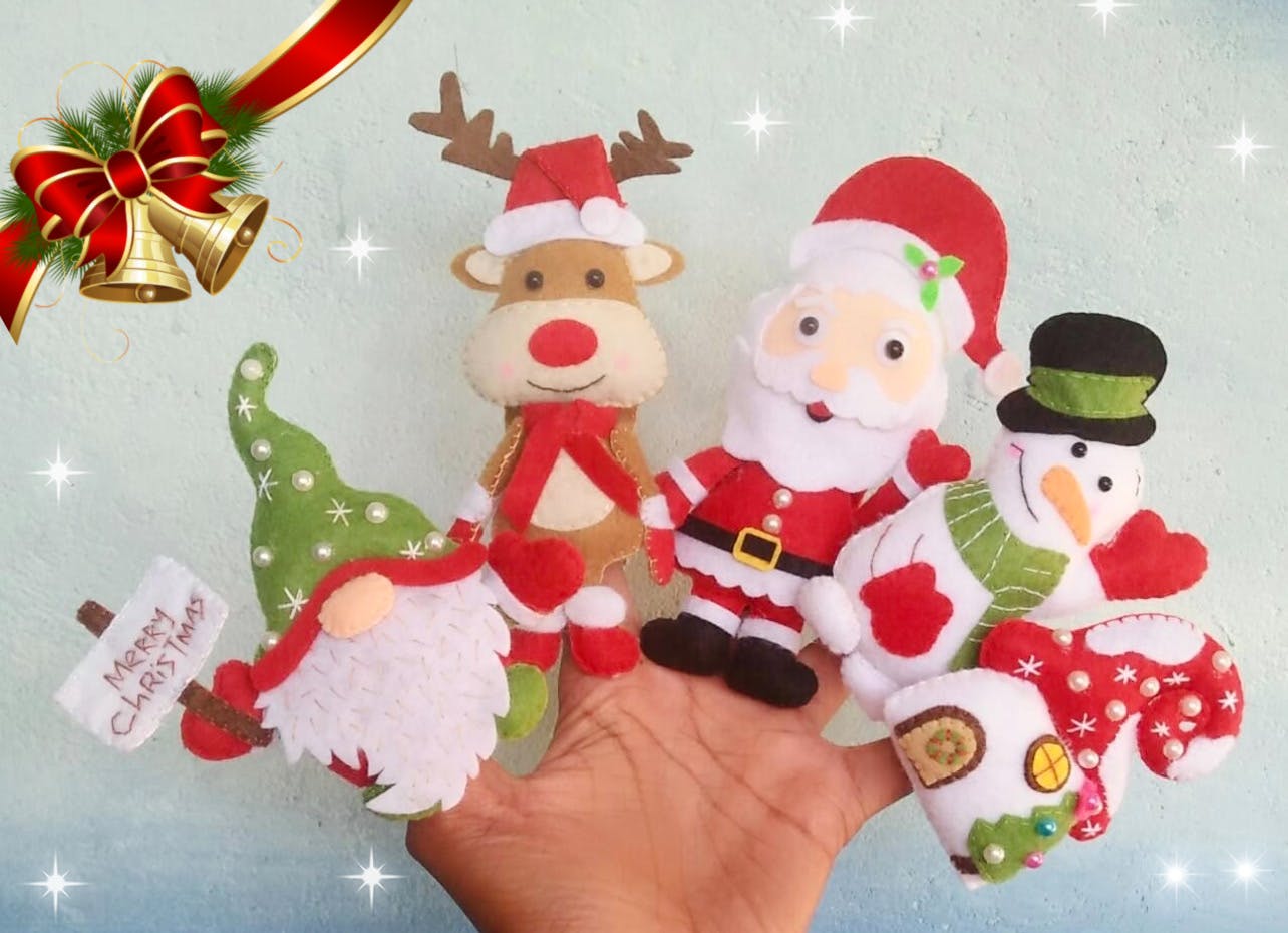 Christmas finger puppets