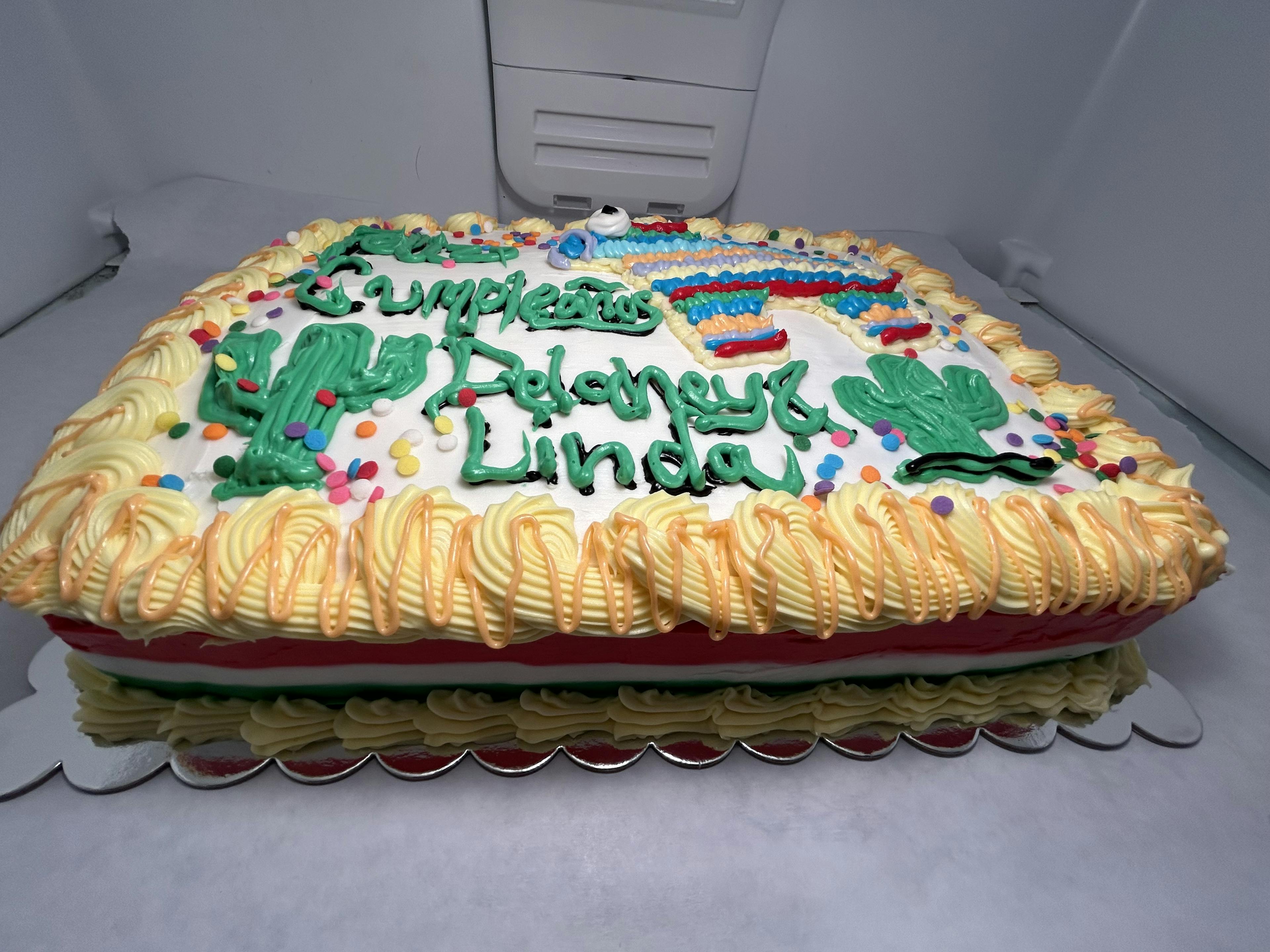 Traditional happy birthday cake
