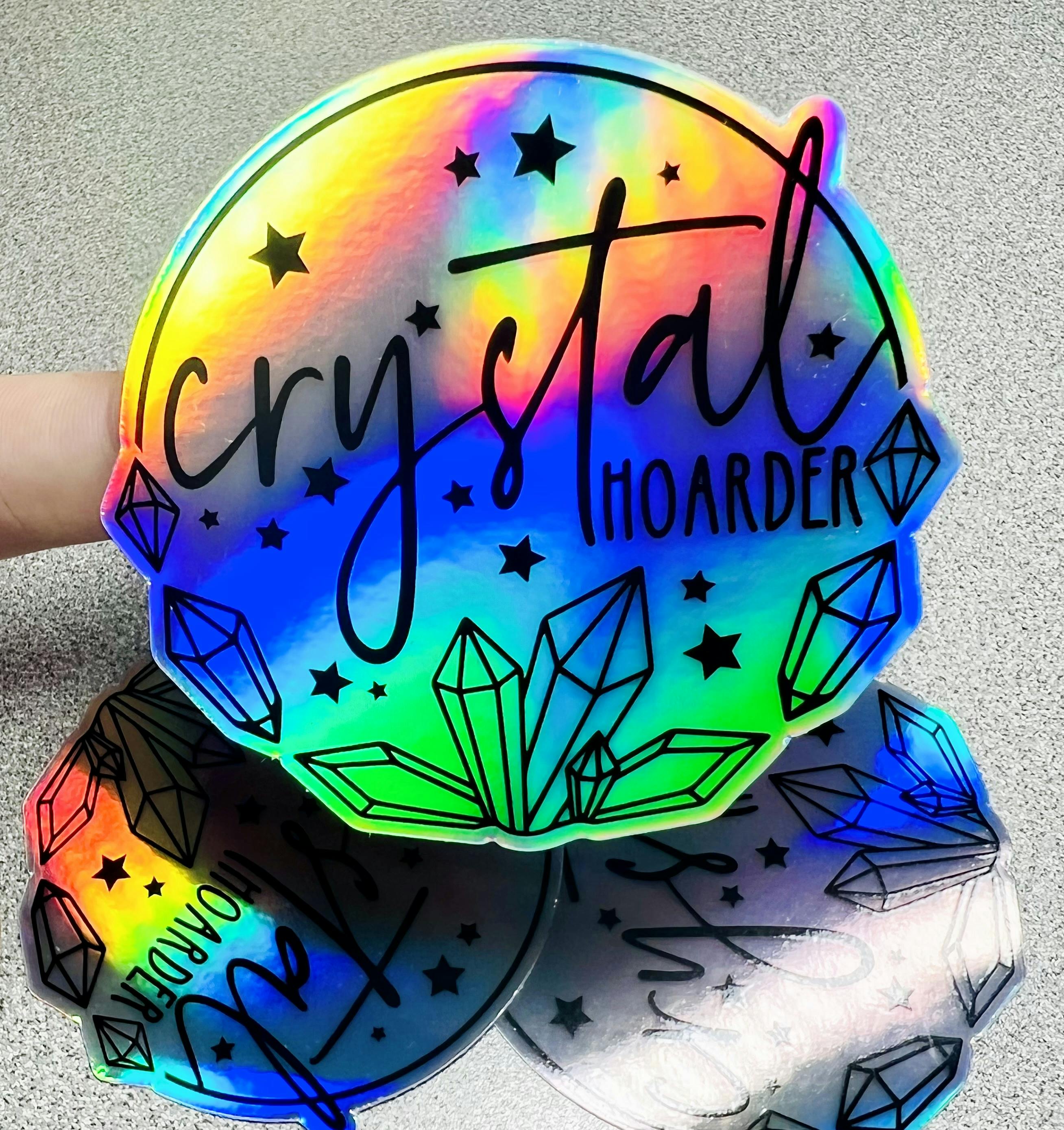 Holographic Crystal Hoarder Vinyl Sticker