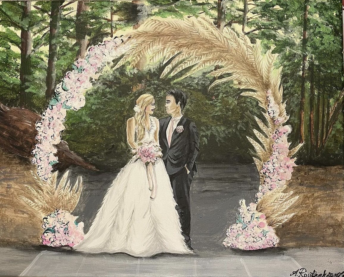 Wedding paintings and illustrations from photo 