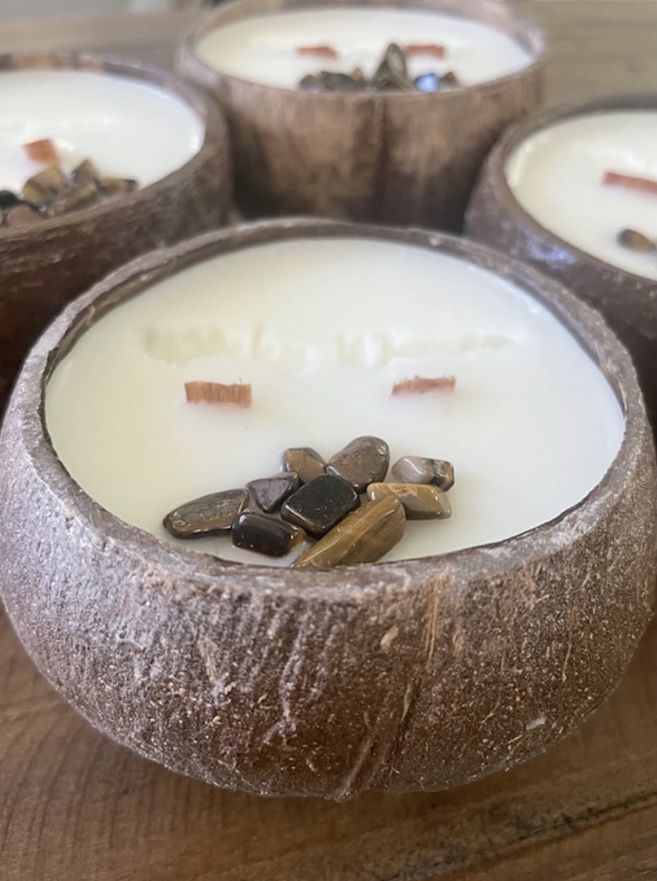All natural vegan coconut shell candles 