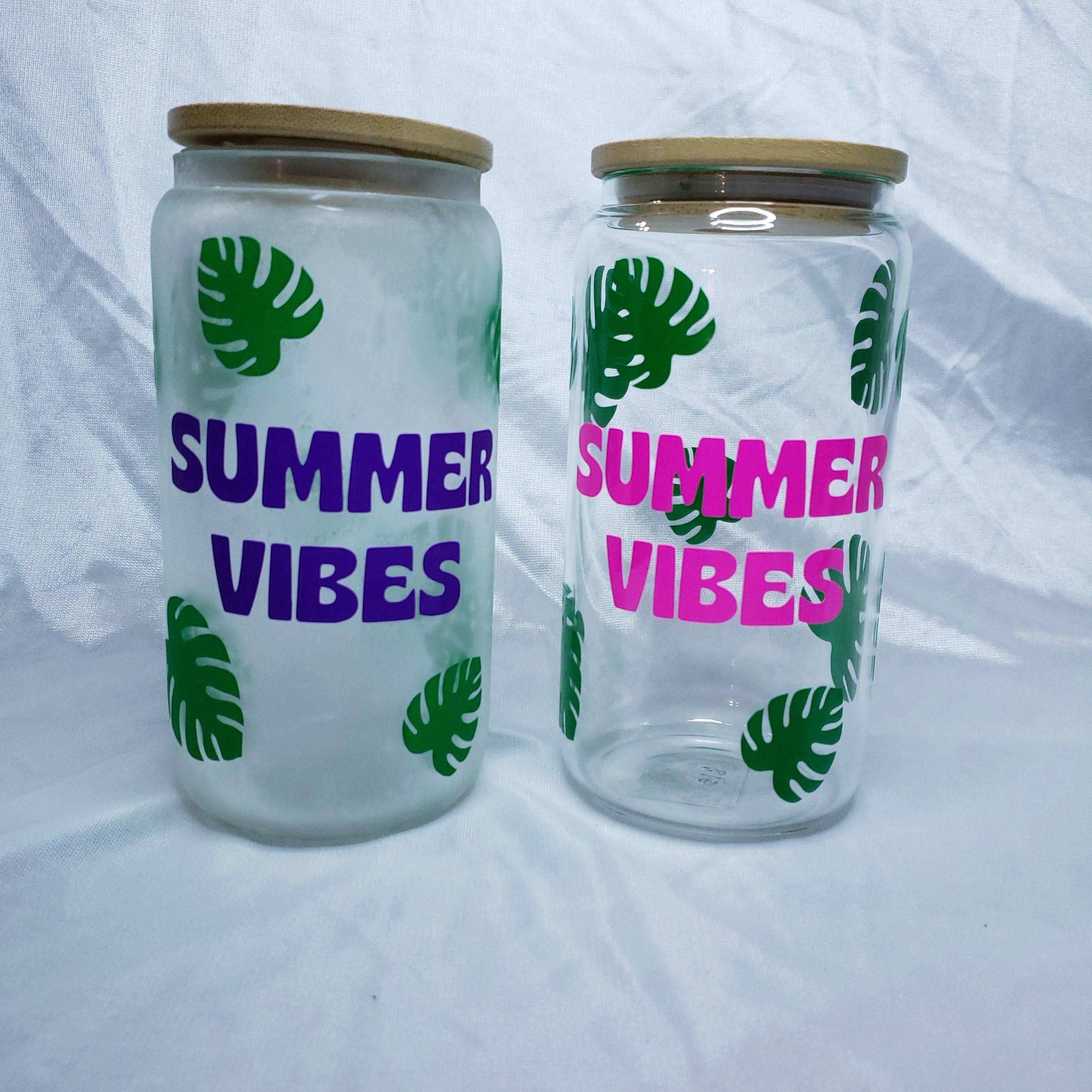 Summer Vibes Can Glass