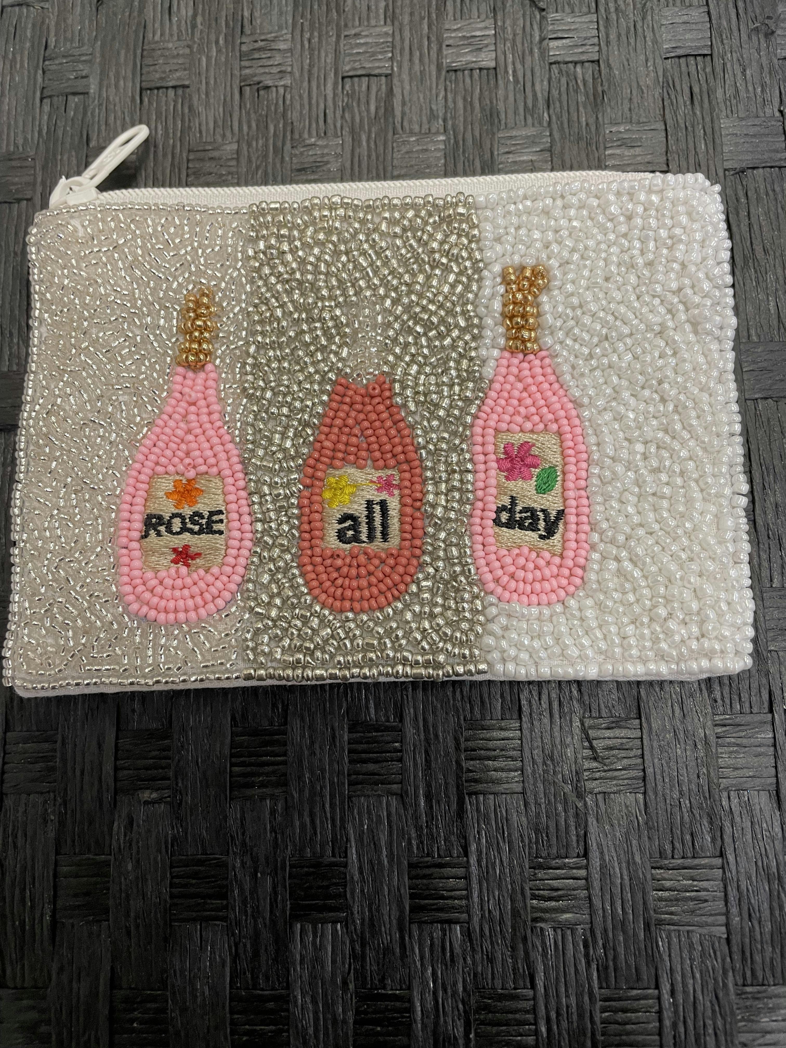 Rose all day beaded coin purse 