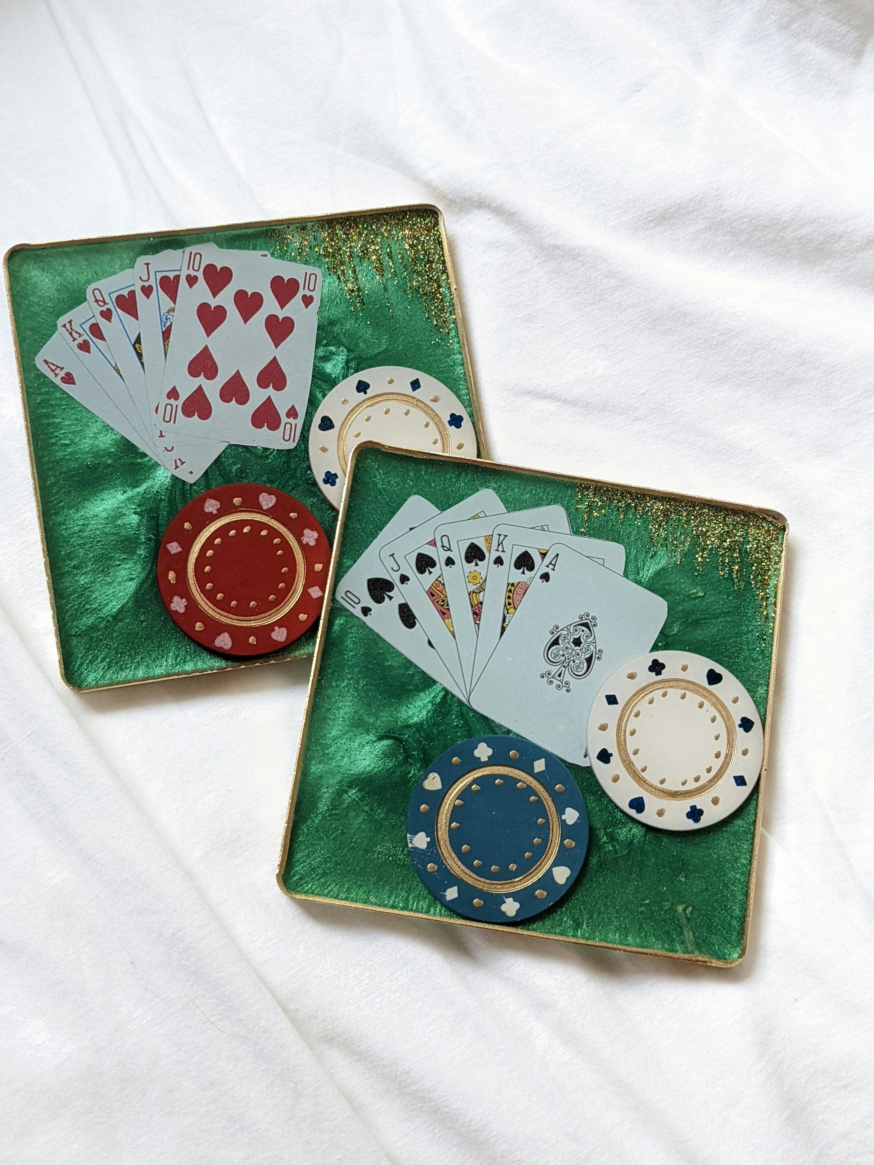 Poker themed coasters (set of 2)