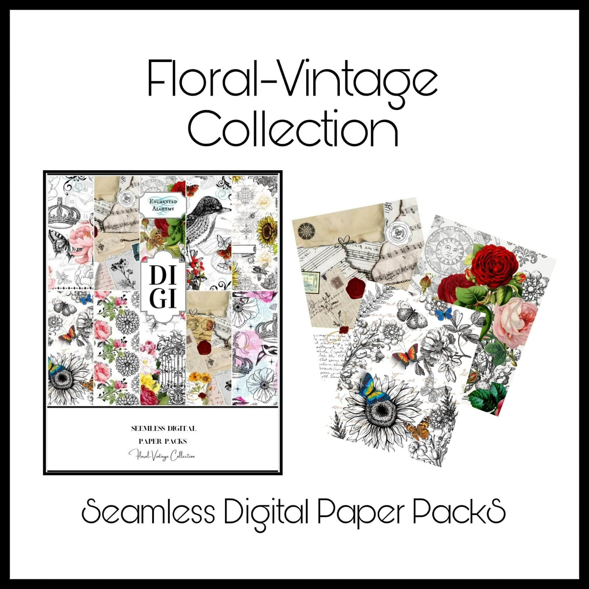 Vintage Floral - Scrapbooking Digi Pack