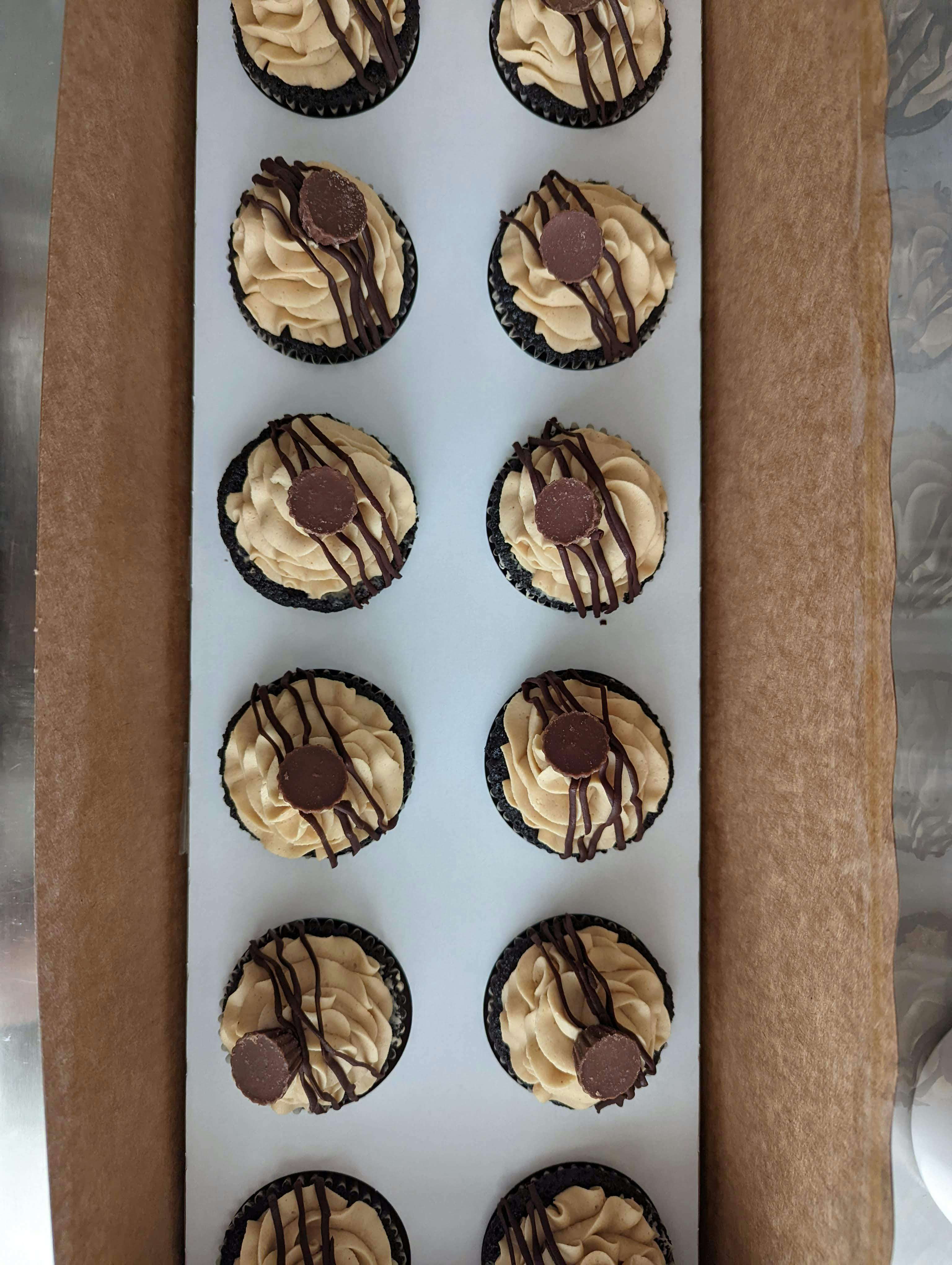 Chocolate Peanut Butter Cupcakes by the dozen