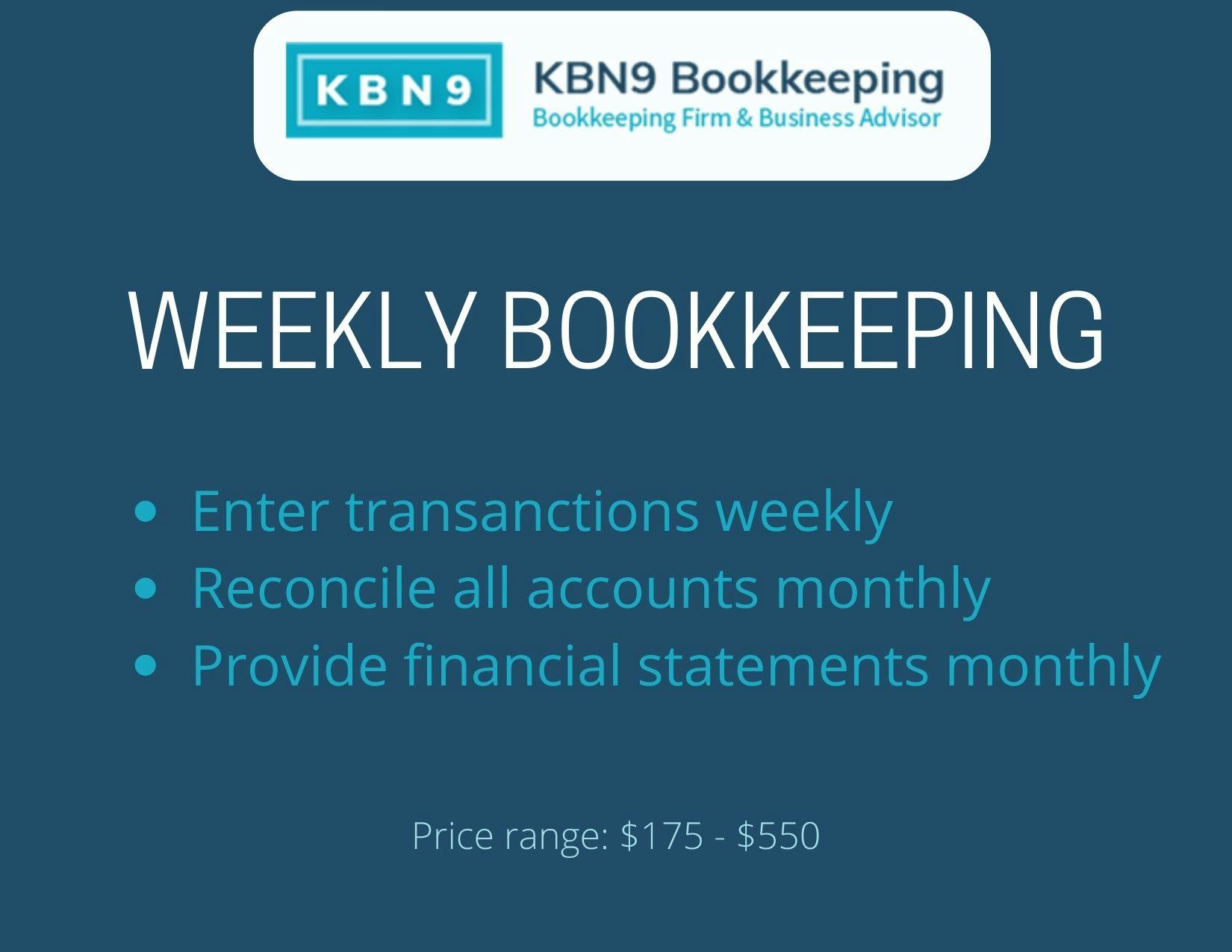 Weekly Bookkeeping 