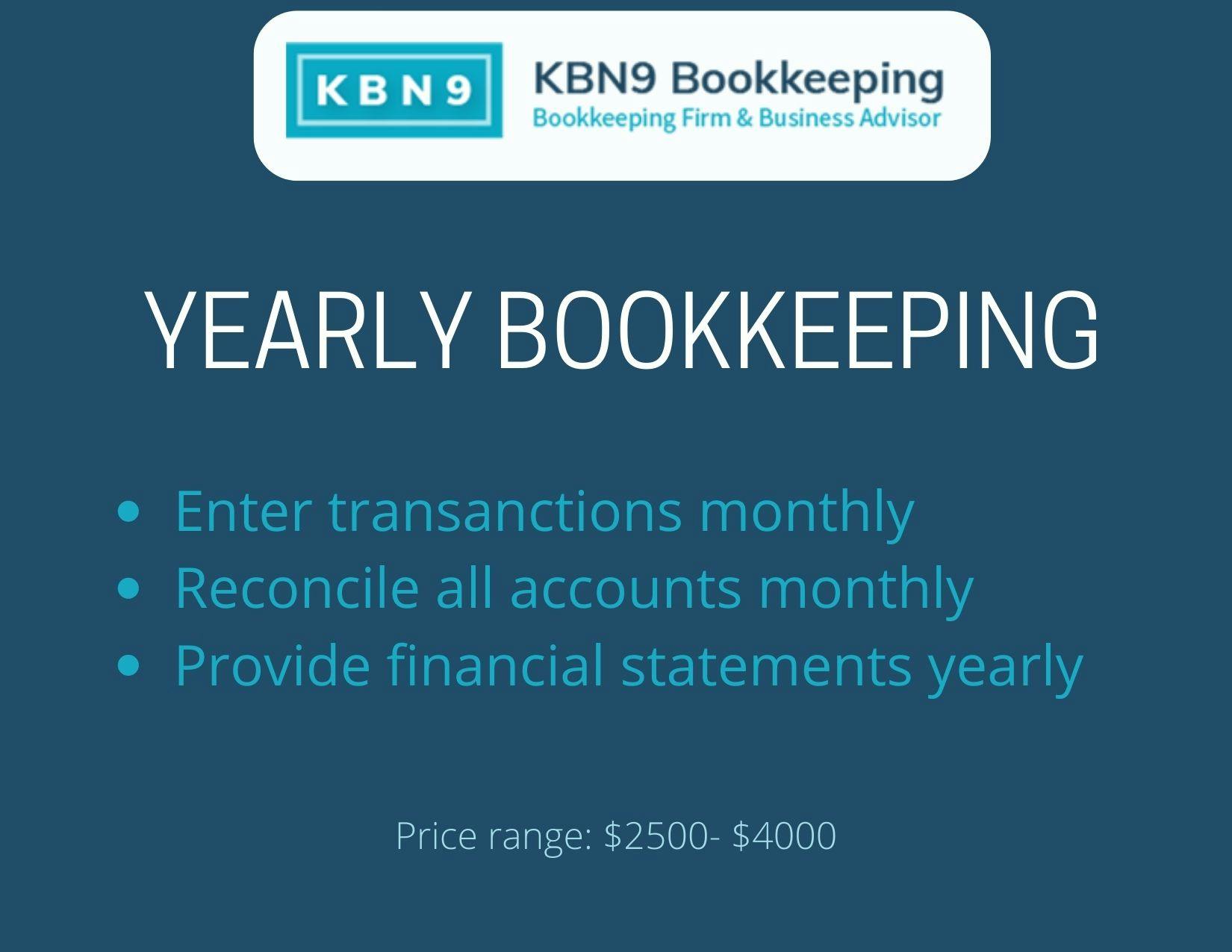 Yearly Bookkeeping 