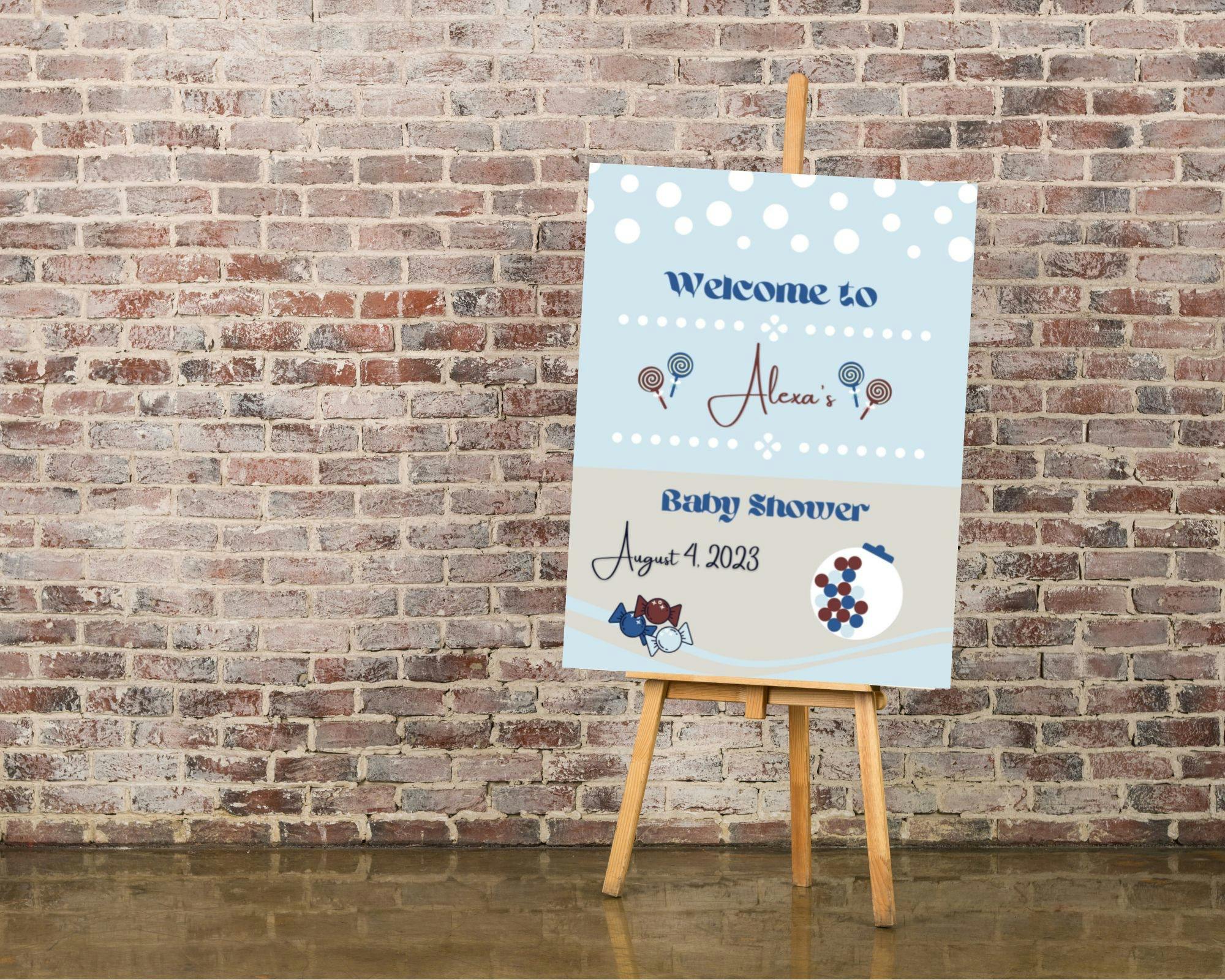Baby Shower Welcome Sign, Baby Boy, So Sweet