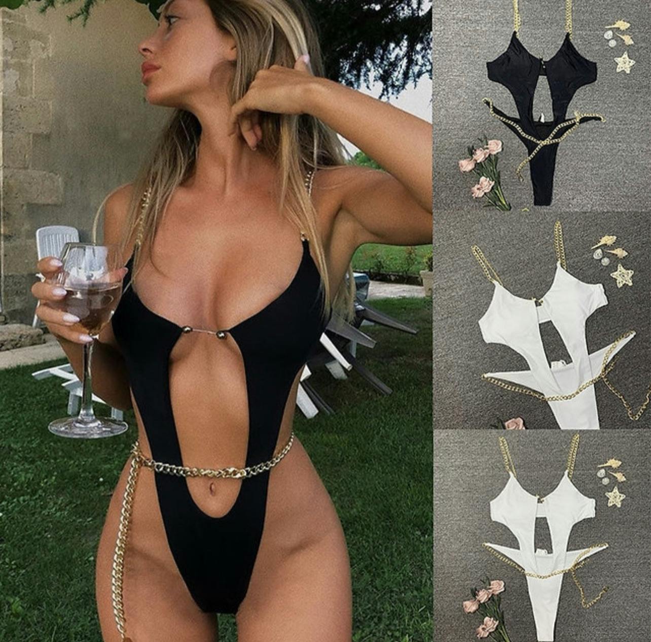 Bare and Bling One Piece Swimsuit 