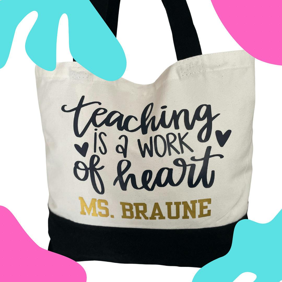 Personalized Canvas Teacher Bag