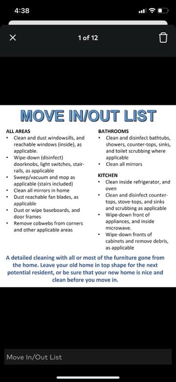 Move out cleanings