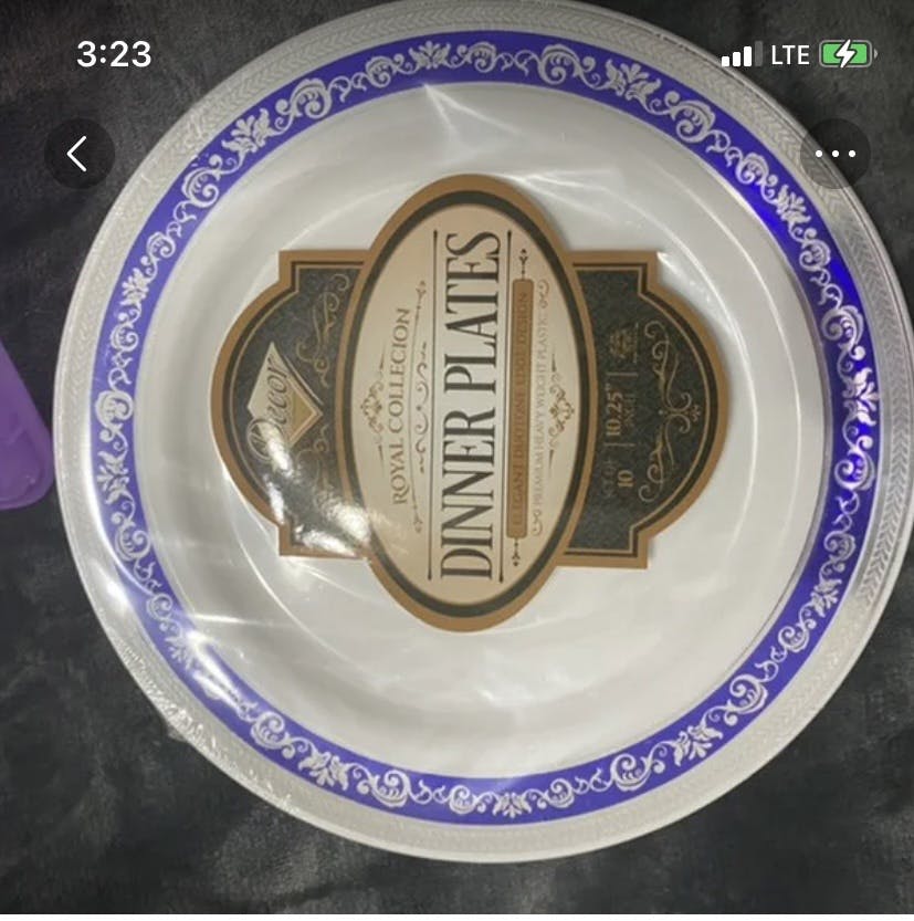 Royal Blue and silver wedding dinner plates 