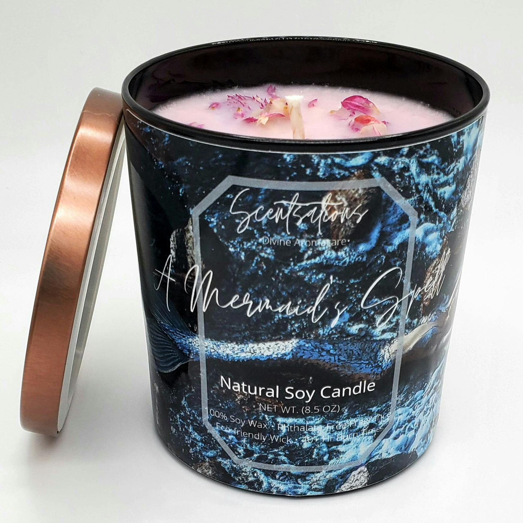 8.5 oz Natural Soy Wax Candle- Mermaid's Spell