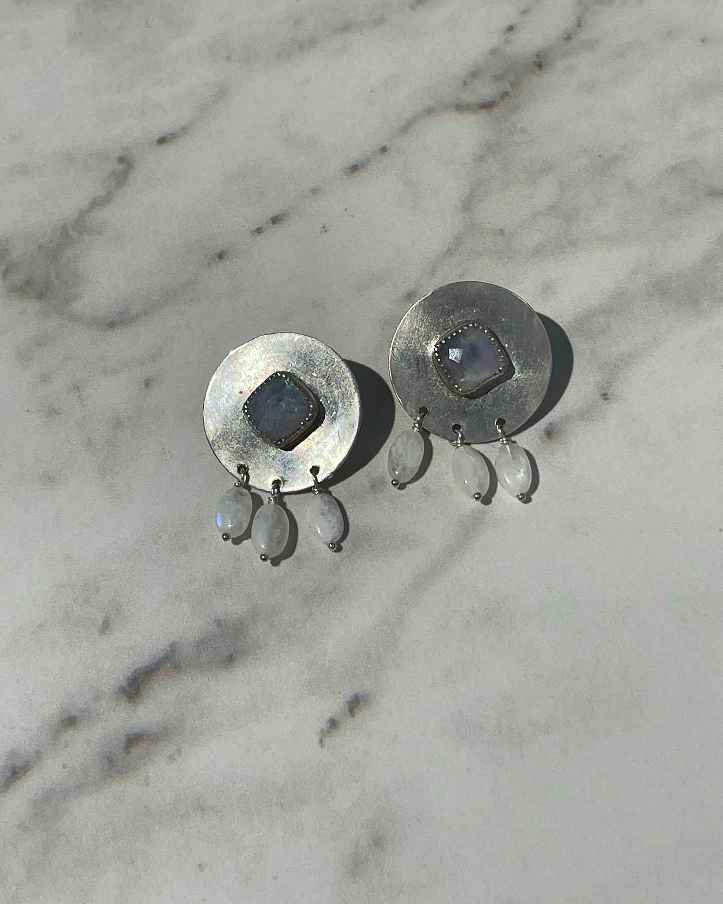 Sterling Silver and Moonstone Earrings 