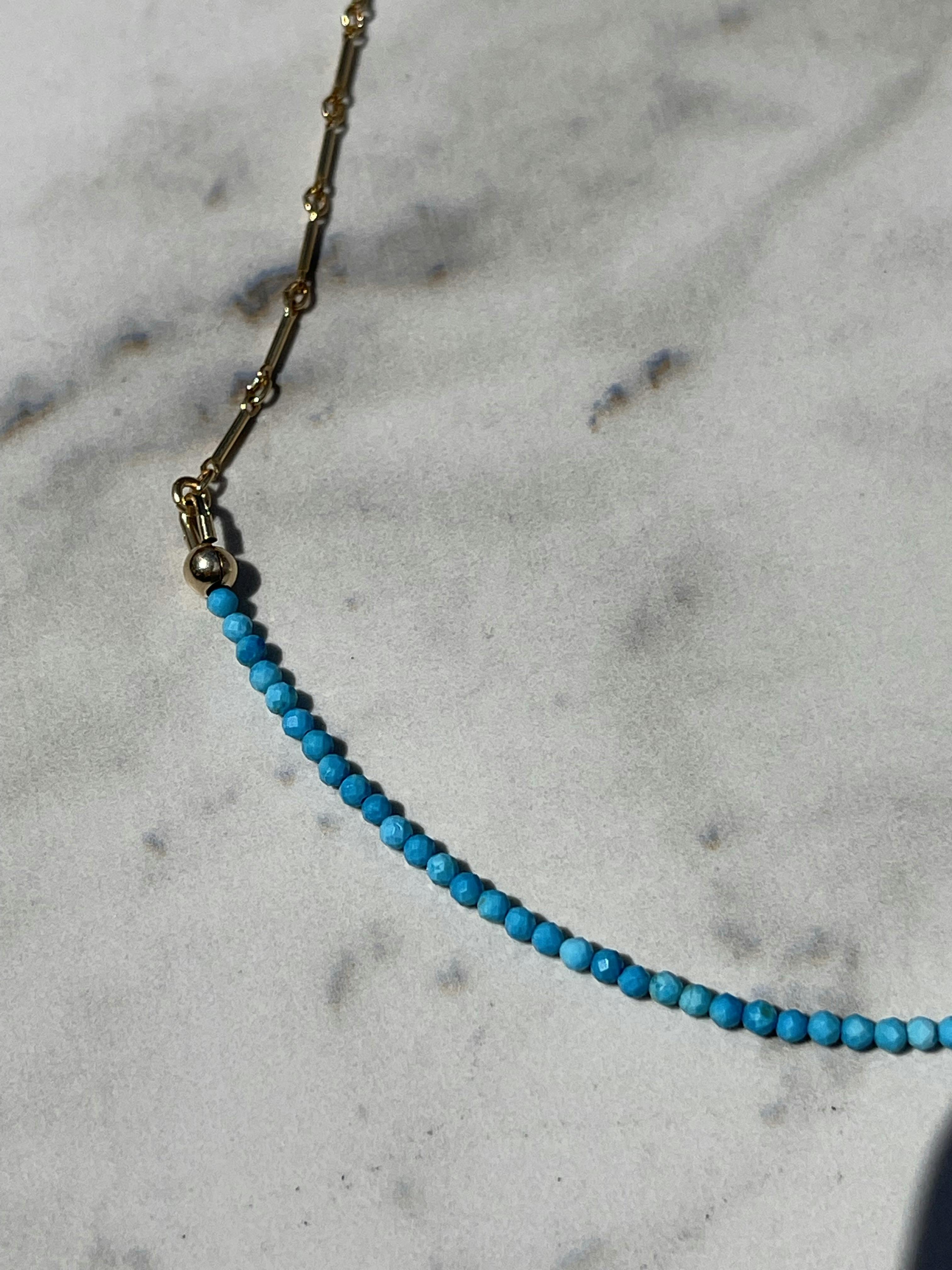 Turquoise and 14k Gold Fill Necklace 