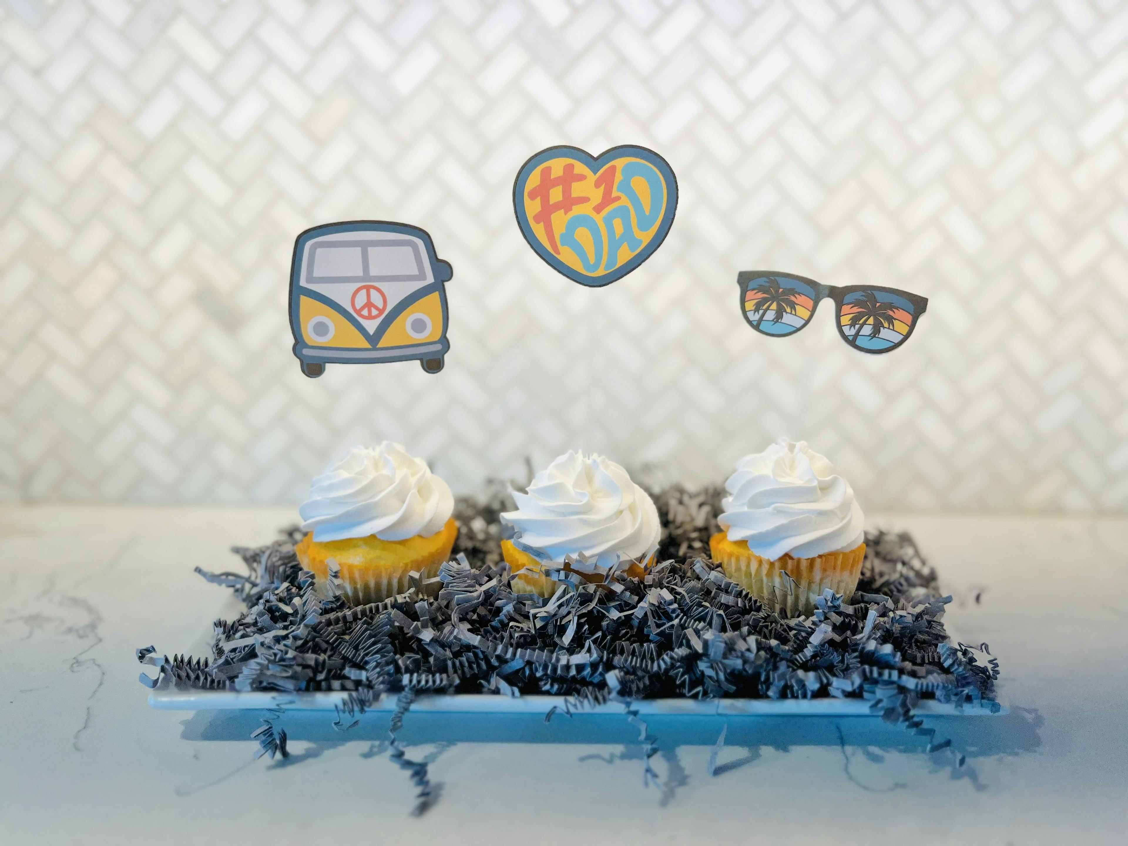 Fathers Day Cake Toppers - Groovy