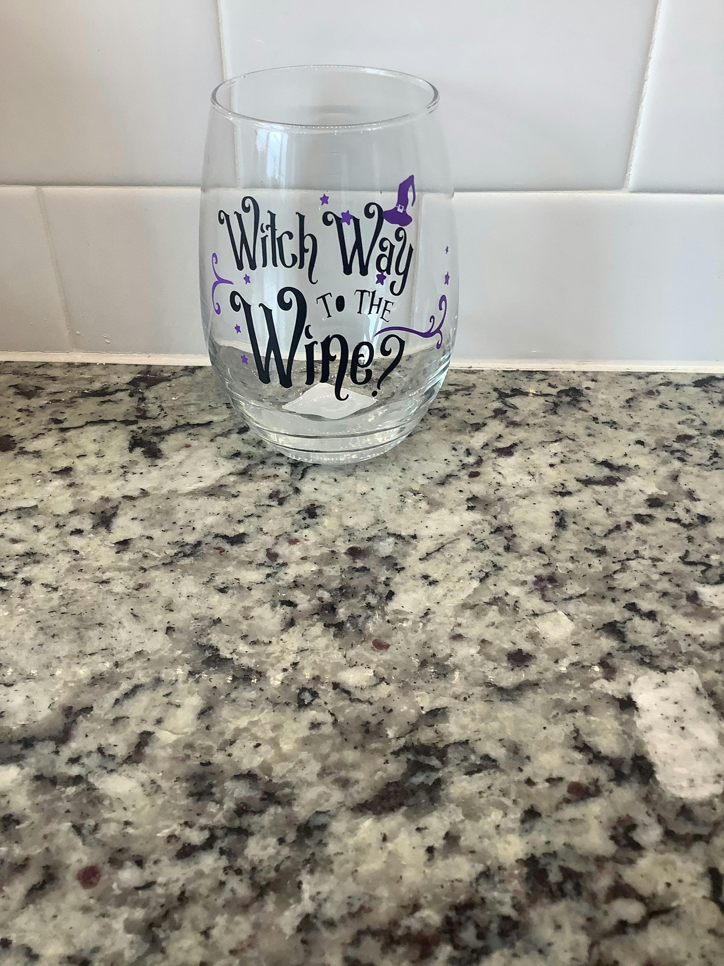 Halloween stemless wine glass
