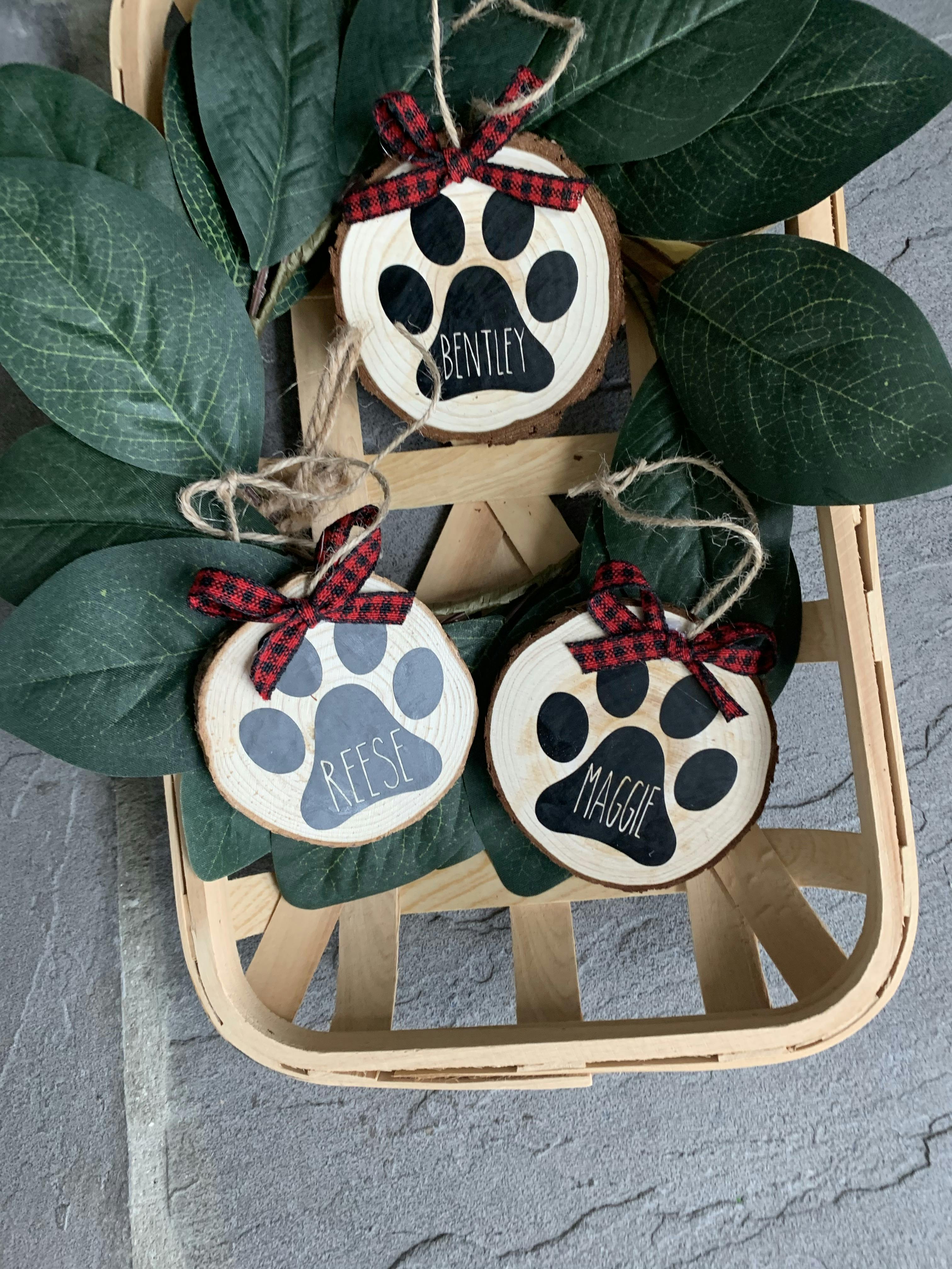 Rae Dunn inspired dog ornaments