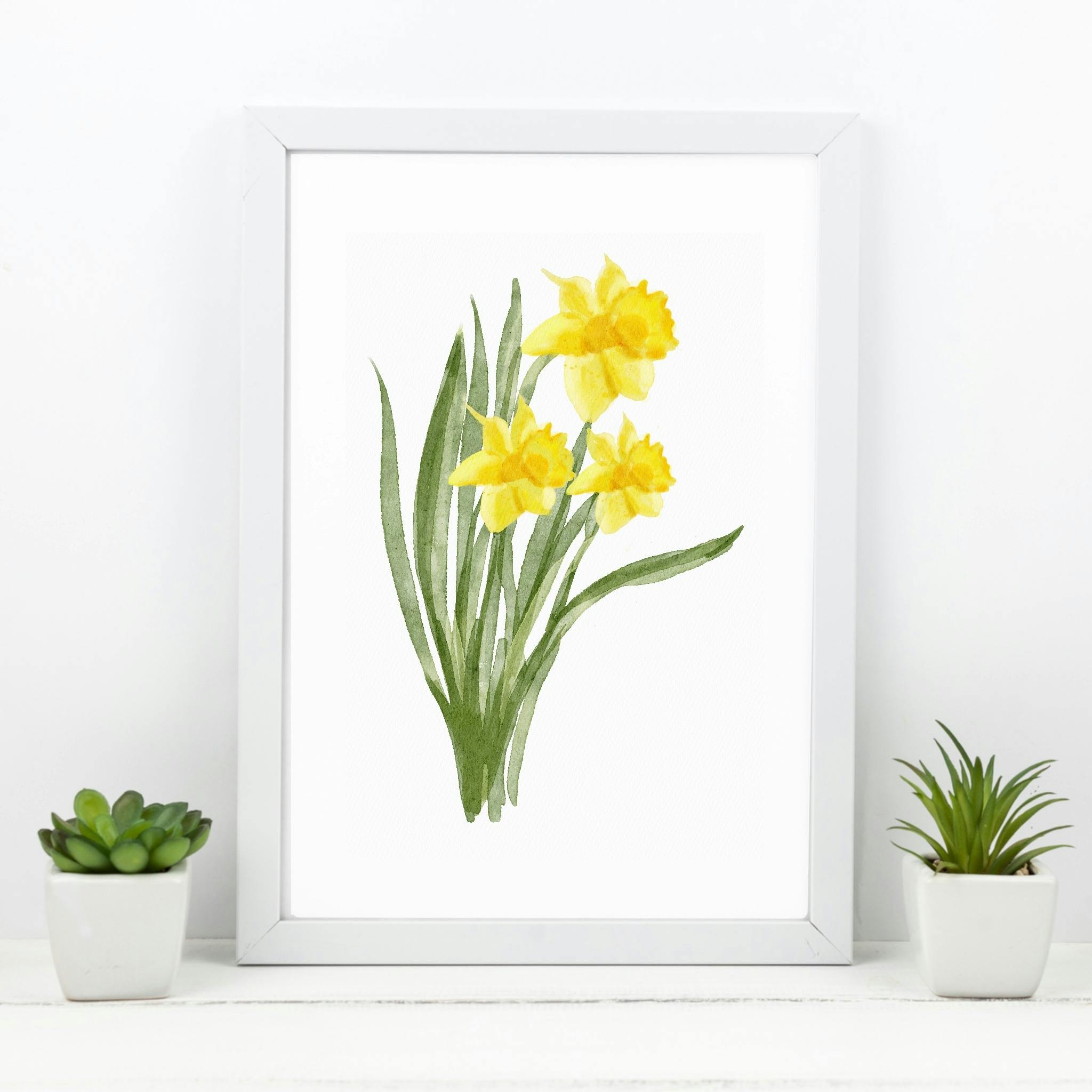 March Birth Flower: Daffodil Art Print 8x10