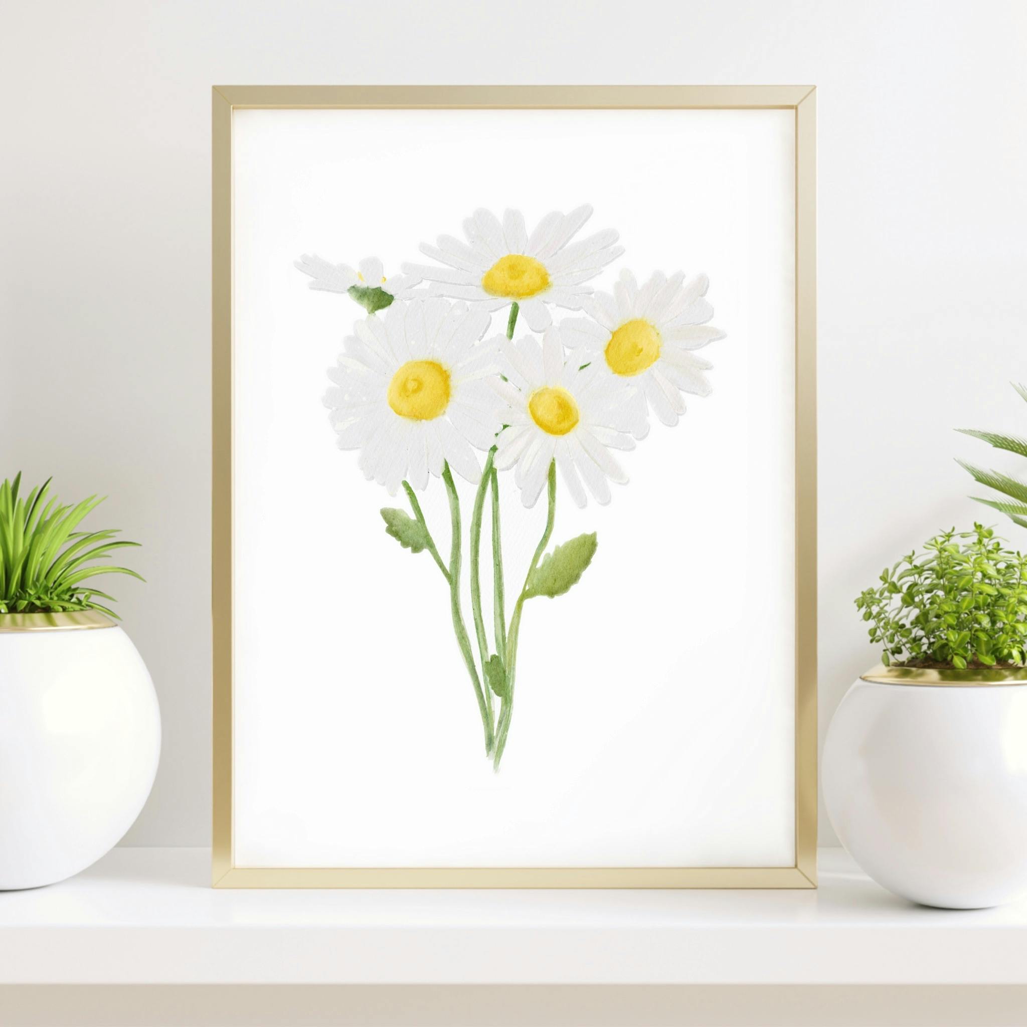 April Birth Flower: Daisy Art Print 8x10