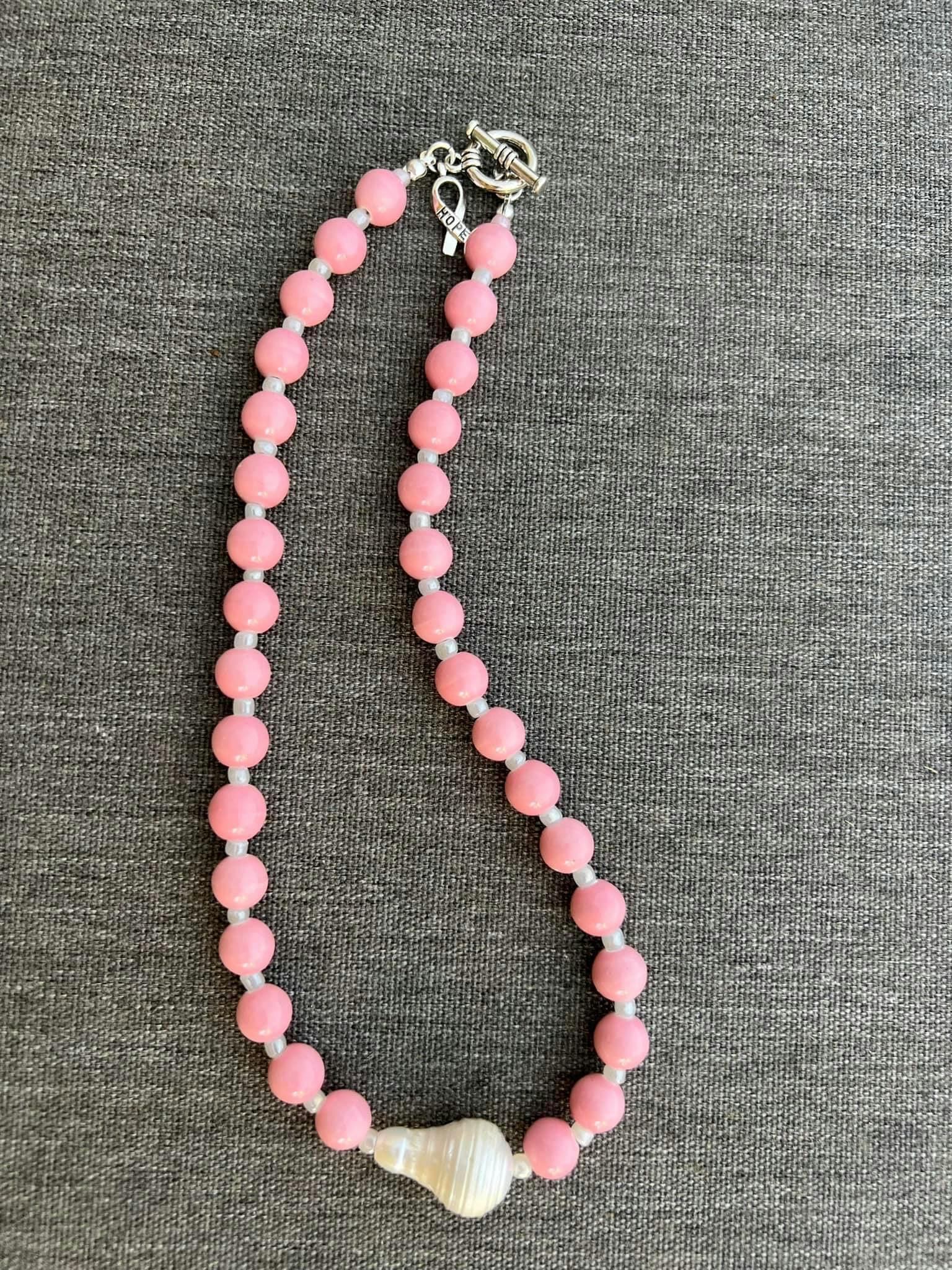 SKU 101 Pink Ceramic Necklace 