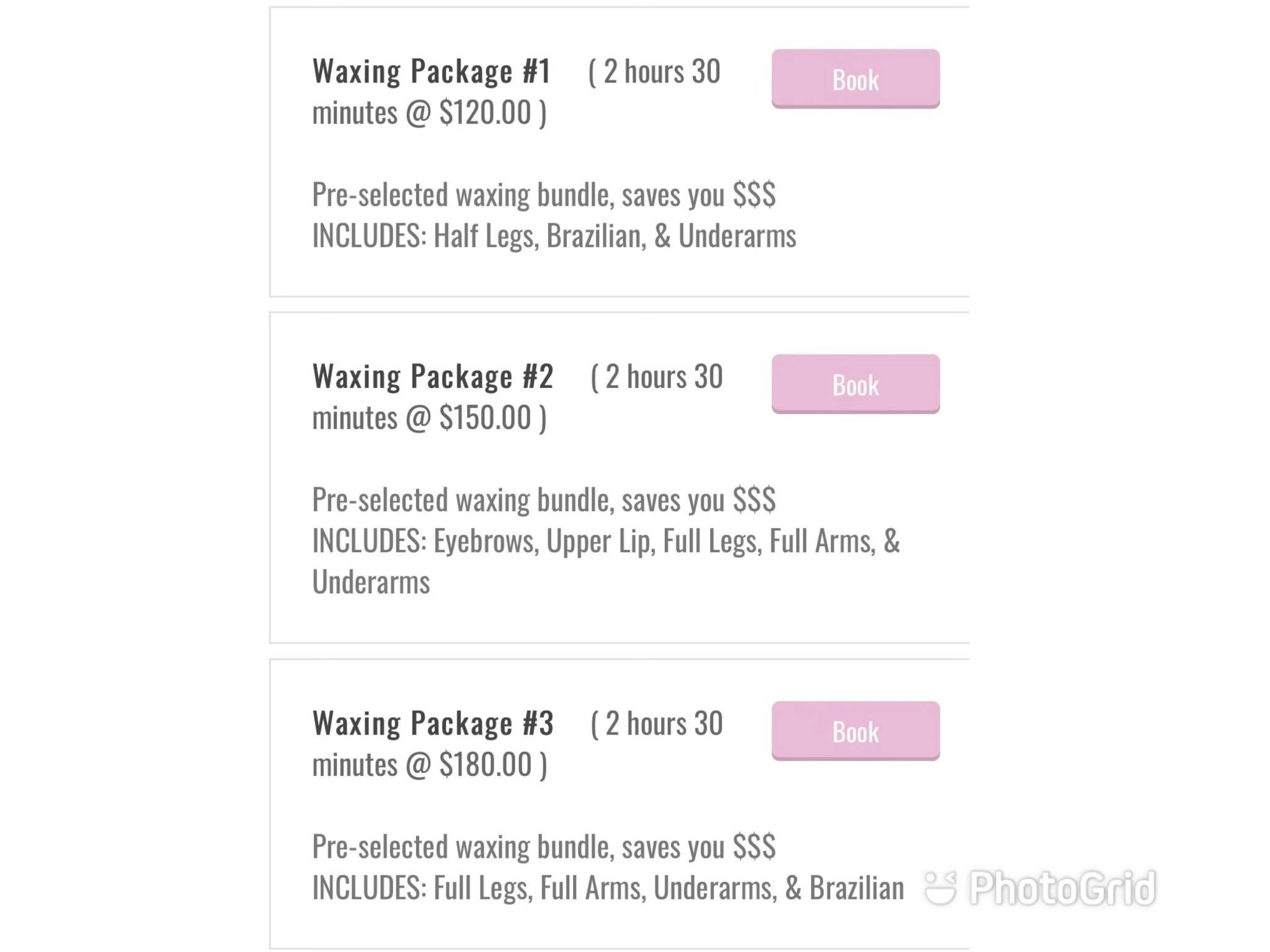 Waxing PACKAGES
