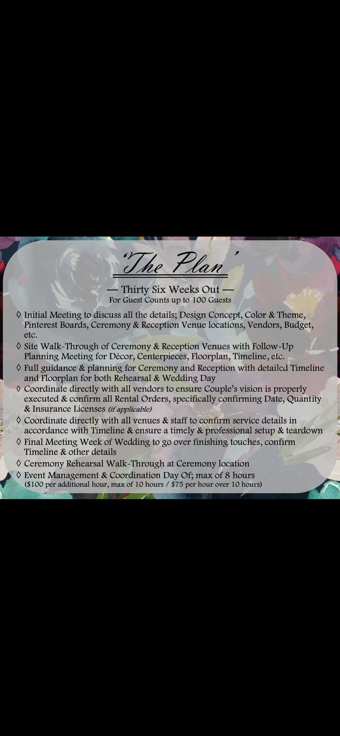 ‘The Plan’ Wedding Planning Package