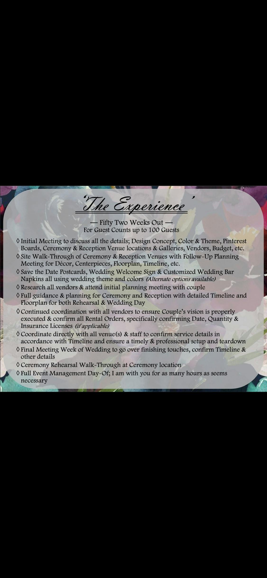 ‘The Experience’ Wedding Planning Package
