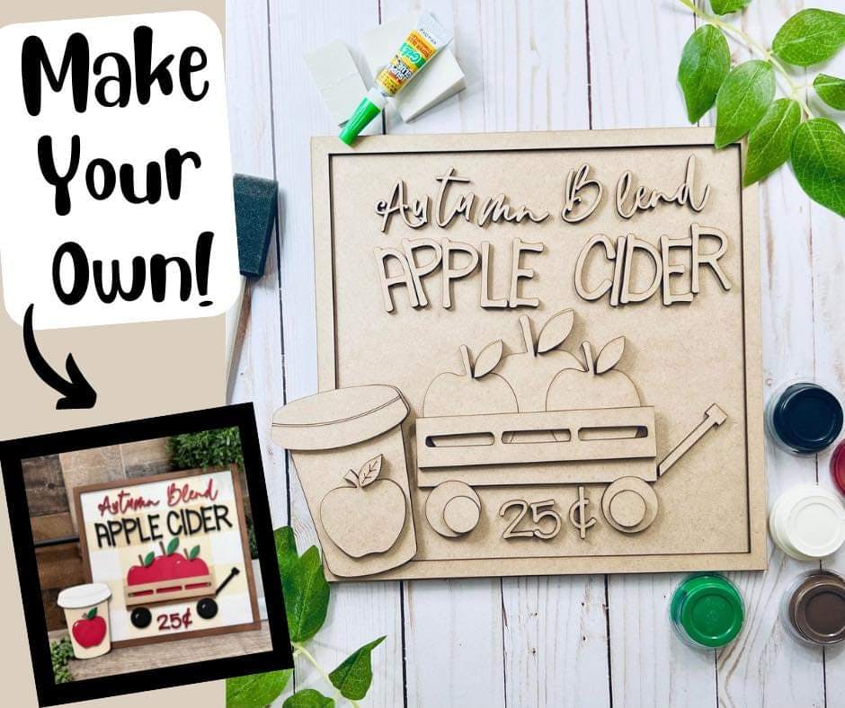 Autumn Blend Apple Cider DIY Sign 