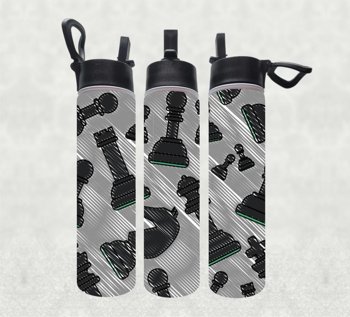 18oz chess sports water bottle 