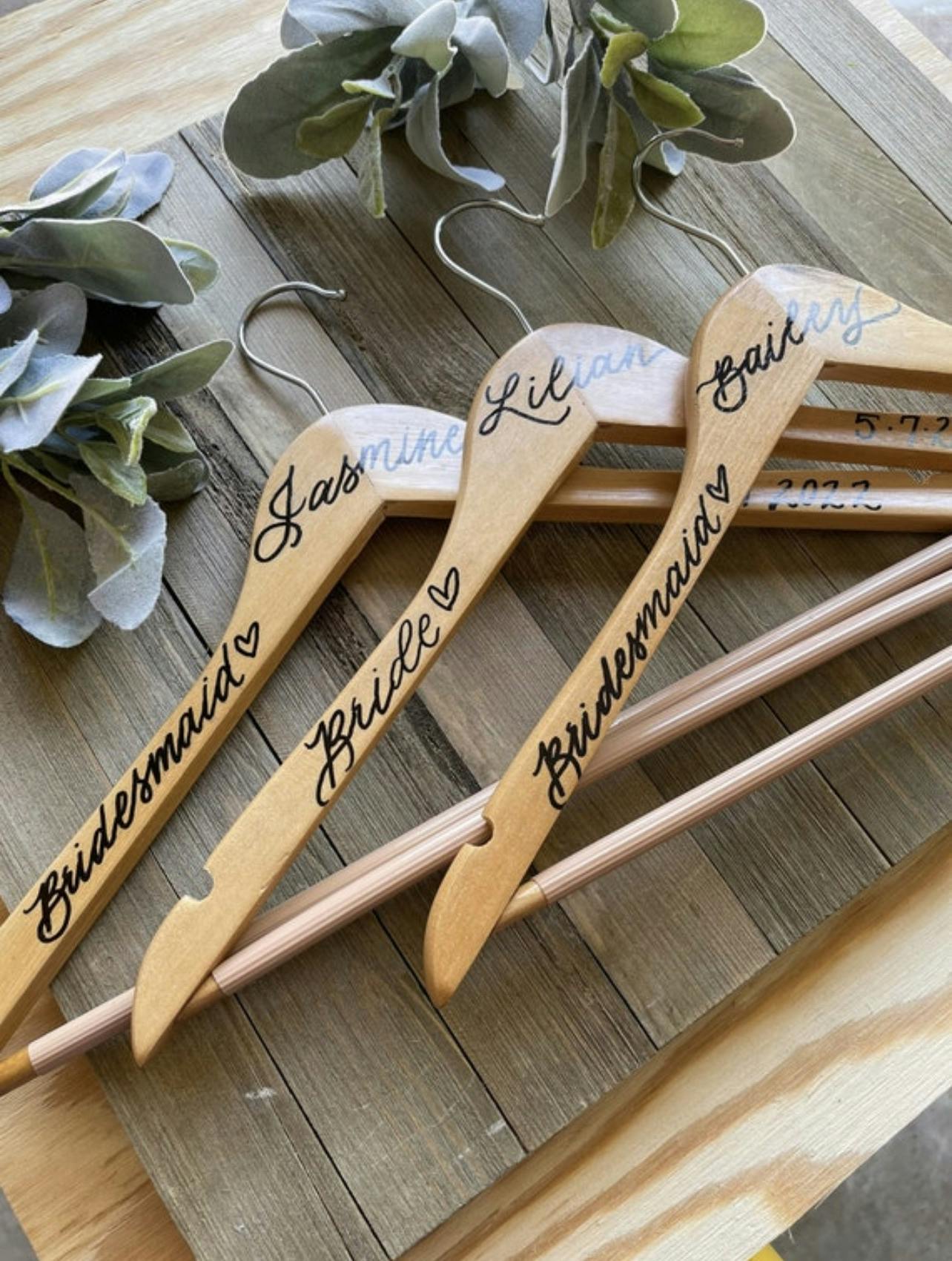 Personalized Bridal Party Wedding Hangers